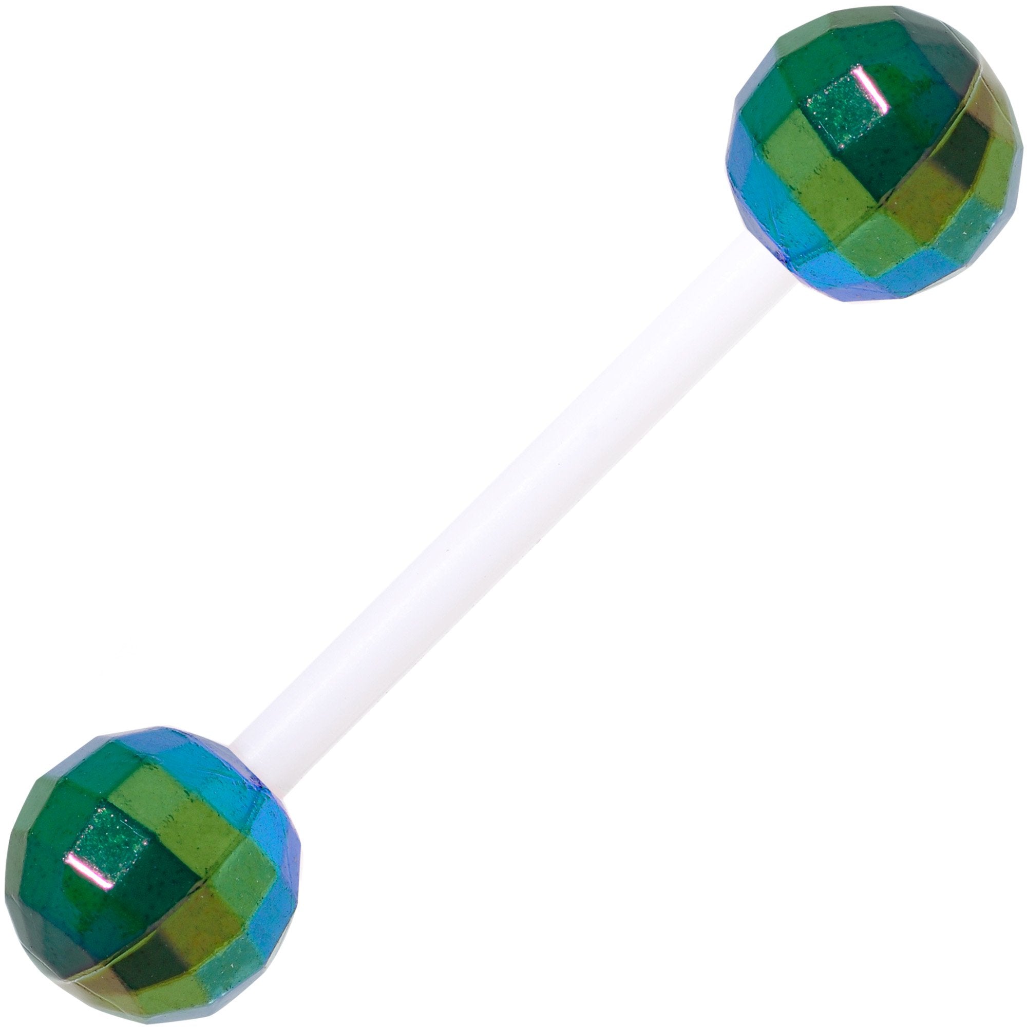 Flexible Acrylic Holiday Disco Ball Barbell Tongue Ring Set of 3