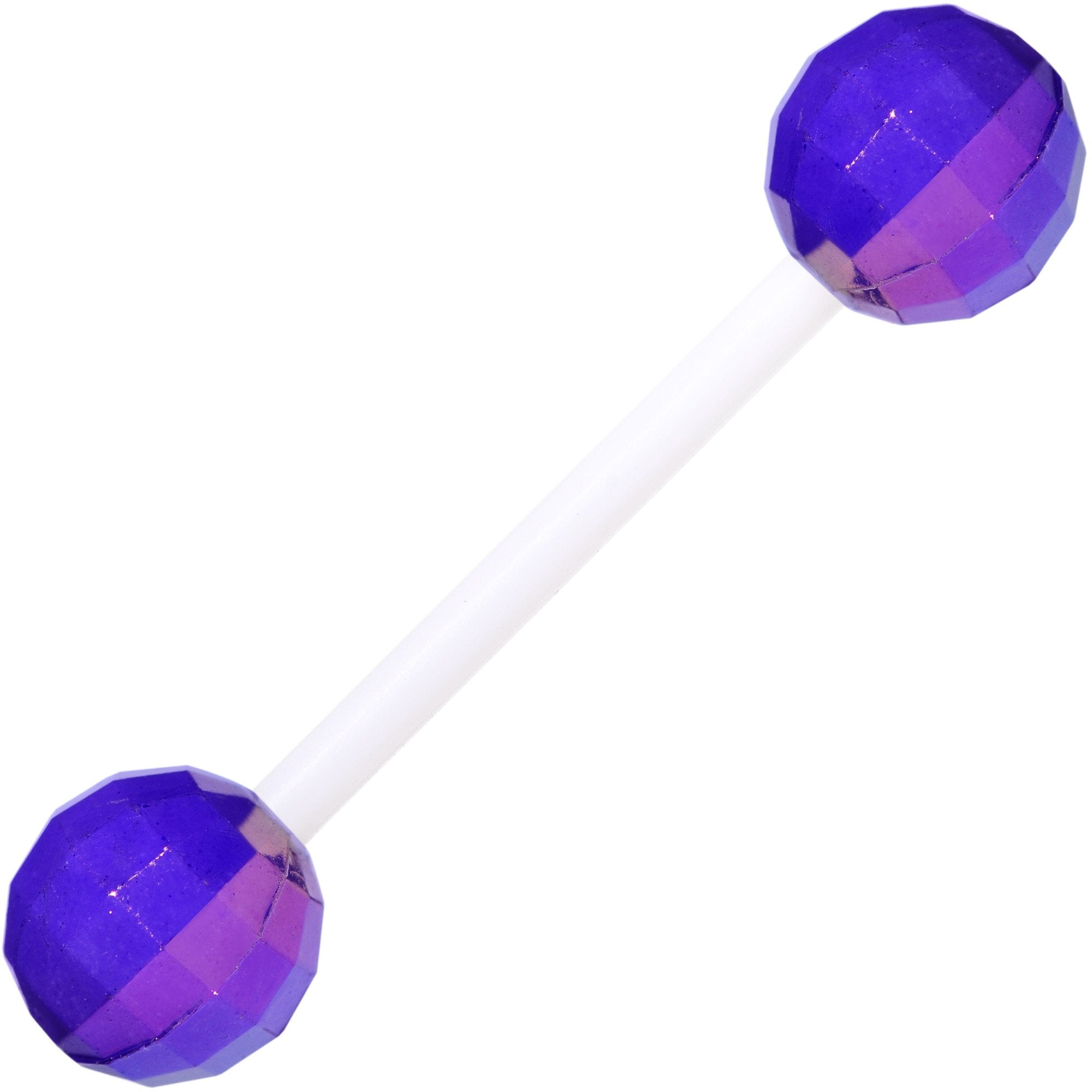 Flexible Acrylic Valentine Disco Ball Barbell Tongue Ring Set of 3