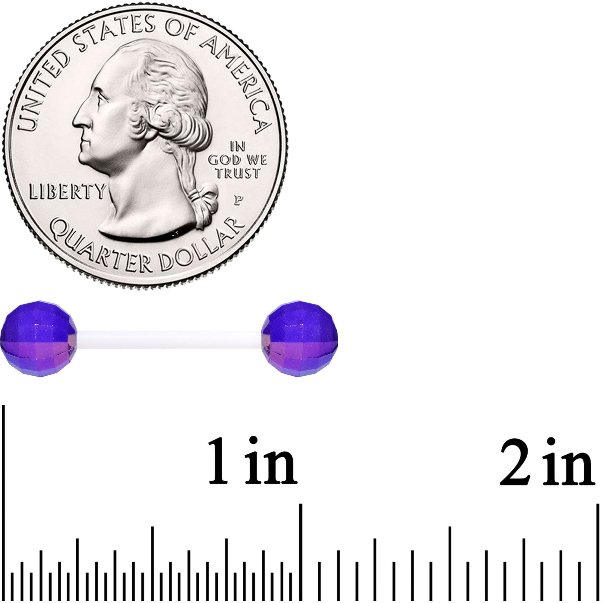 Flexible Acrylic Valentine Disco Ball Barbell Tongue Ring Set of 3