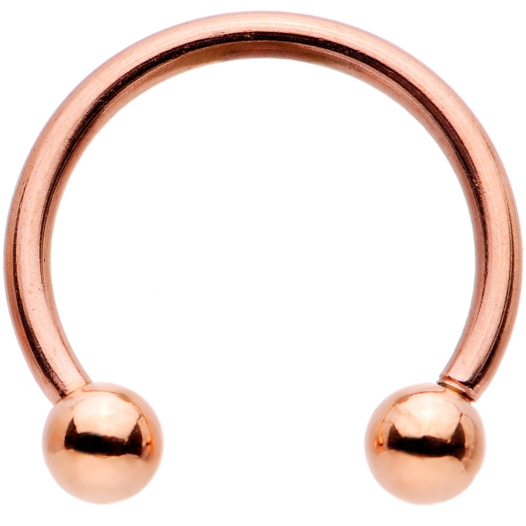 16G 3/8 Clear Gem Rose Gold Tone Hinged Circular Ring Set