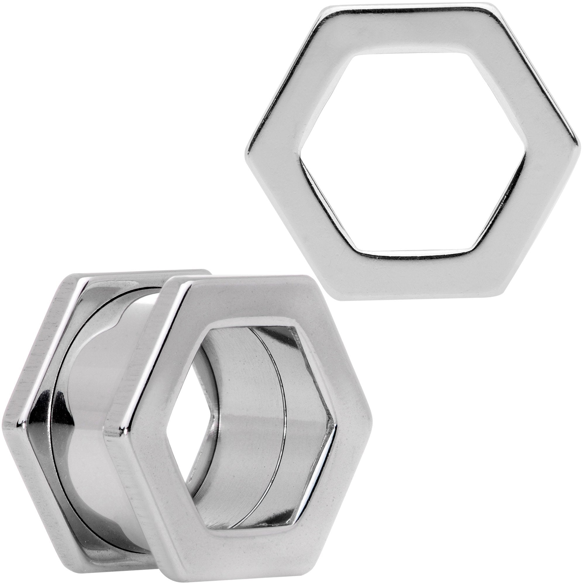9/16 Geometric Hexagon Screw Fit Tunnel Plug Set