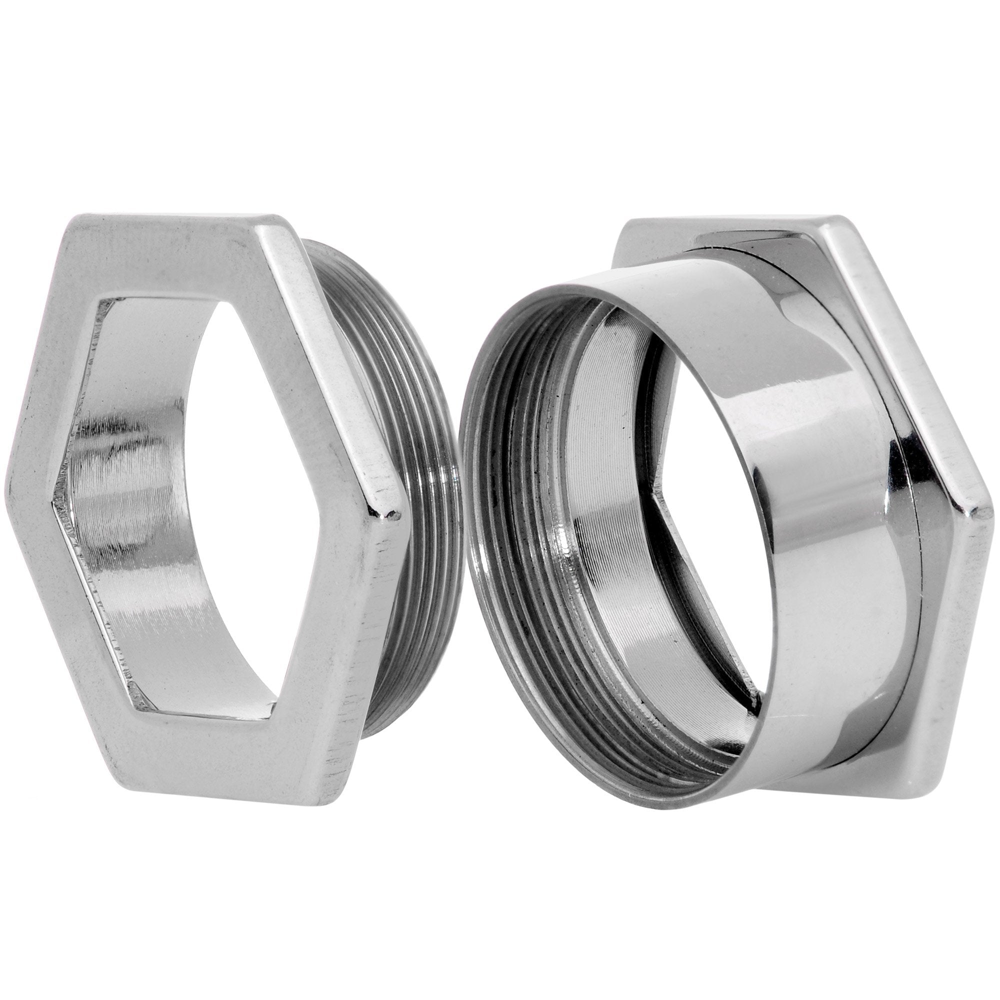 3/4 Geometric Hexagon Screw Fit Tunnel Plug Set