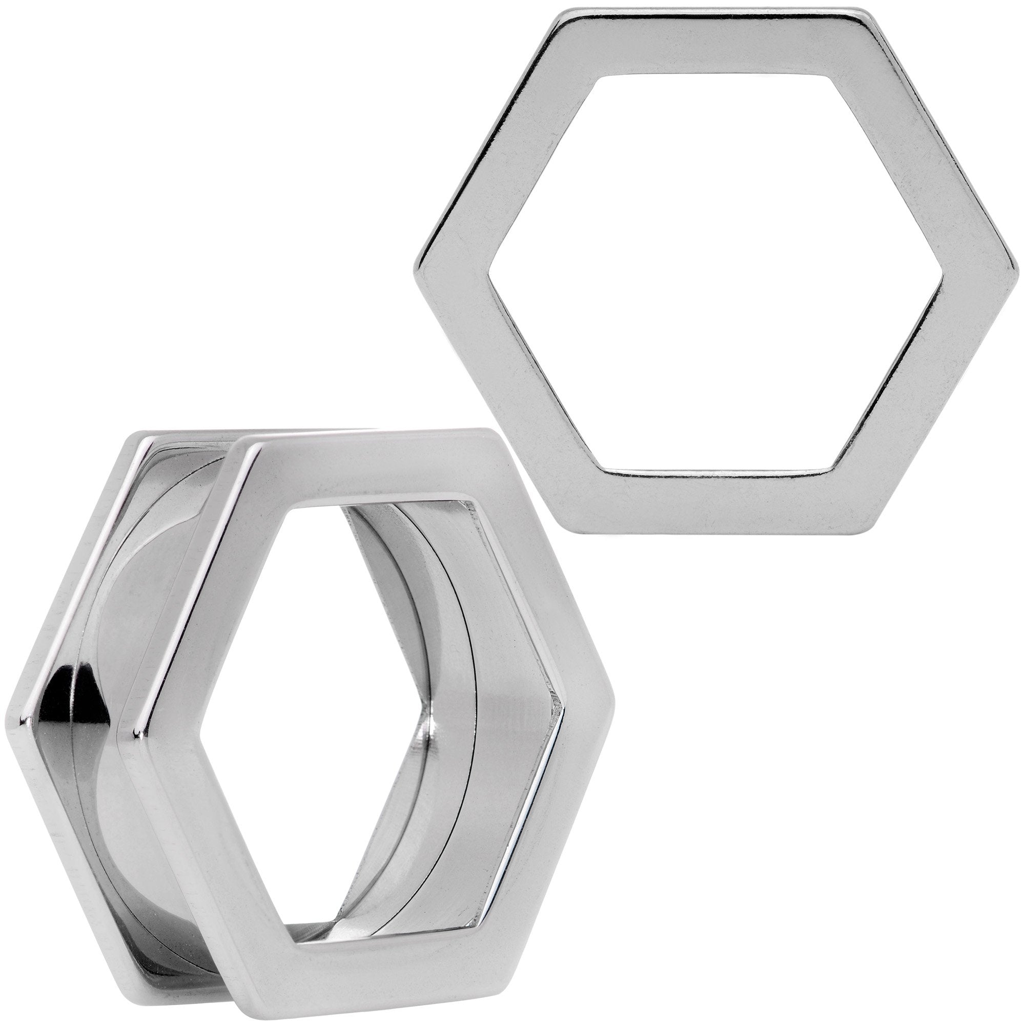 25mm Geometric Hexagon Screw Fit Tunnel Plug Set
