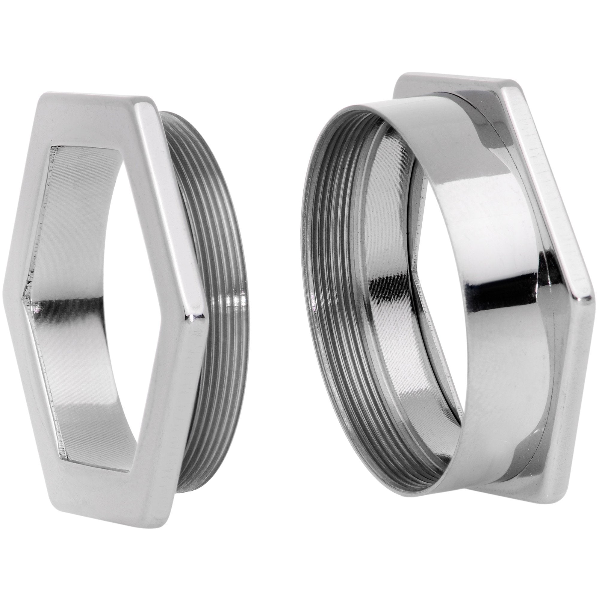 25mm Geometric Hexagon Screw Fit Tunnel Plug Set