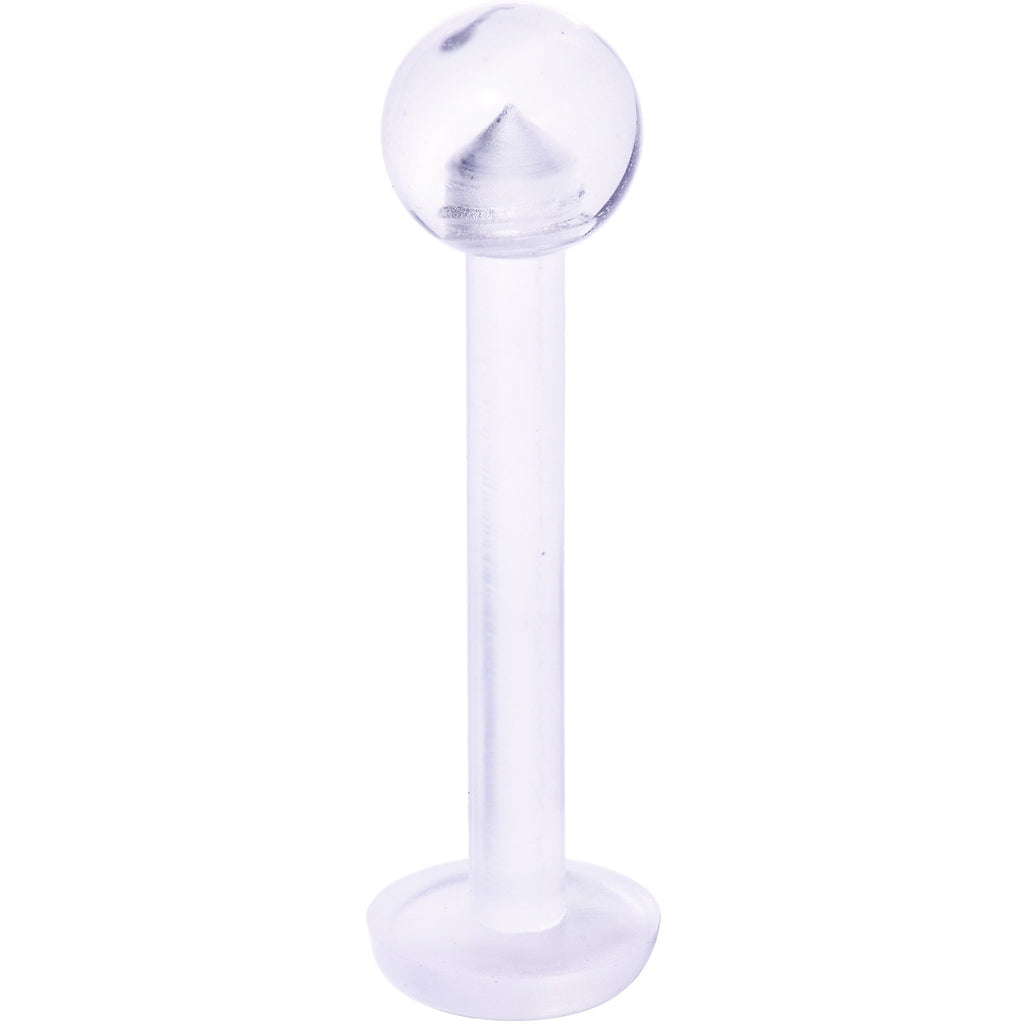 14G 1/2 Clear Flexible Bioplast Straight Barbell Retainer