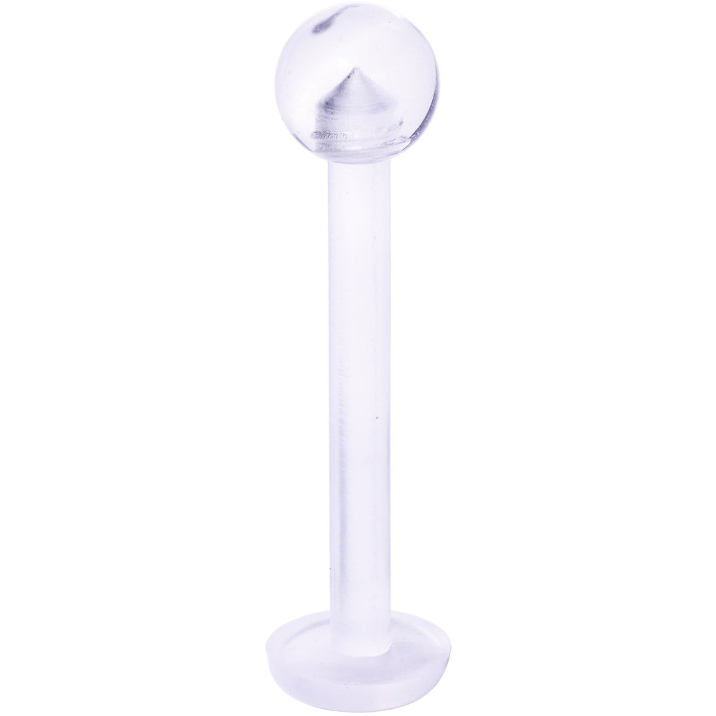 14G 9/16 Clear Flexible Bioplast Straight Barbell Retainer