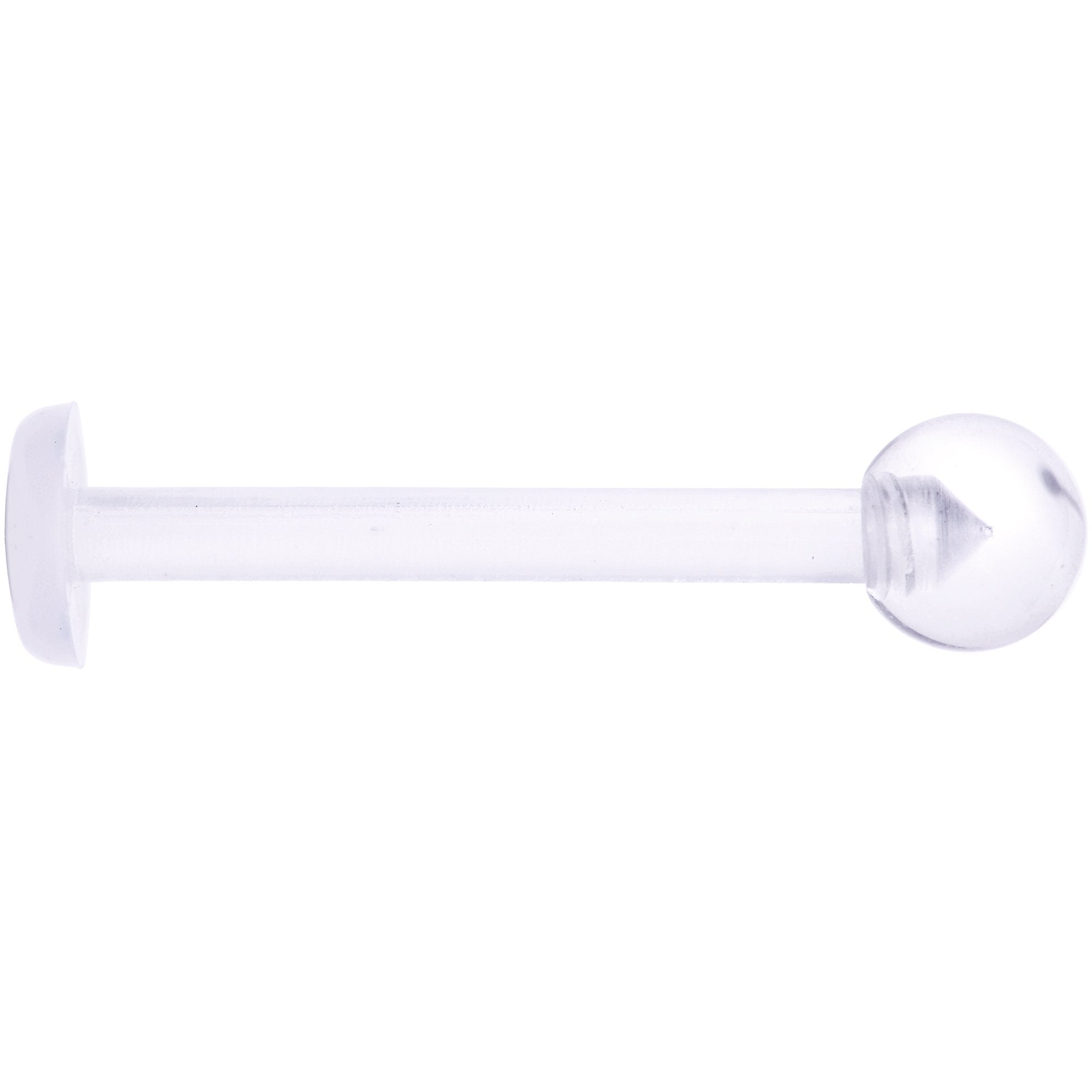 14G 9/16 Clear Flexible Bioplast Straight Barbell Retainer