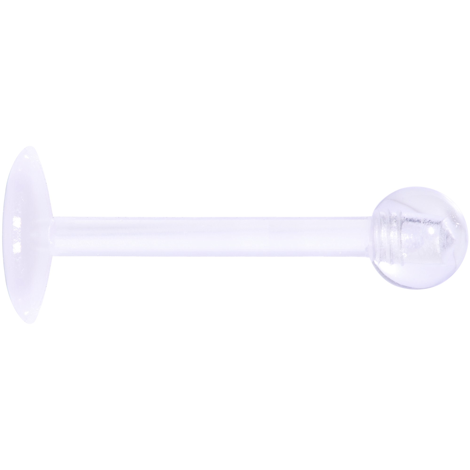 16G 3/8 Clear Flexible Bioplast Labret Monroe Tragus Retainer