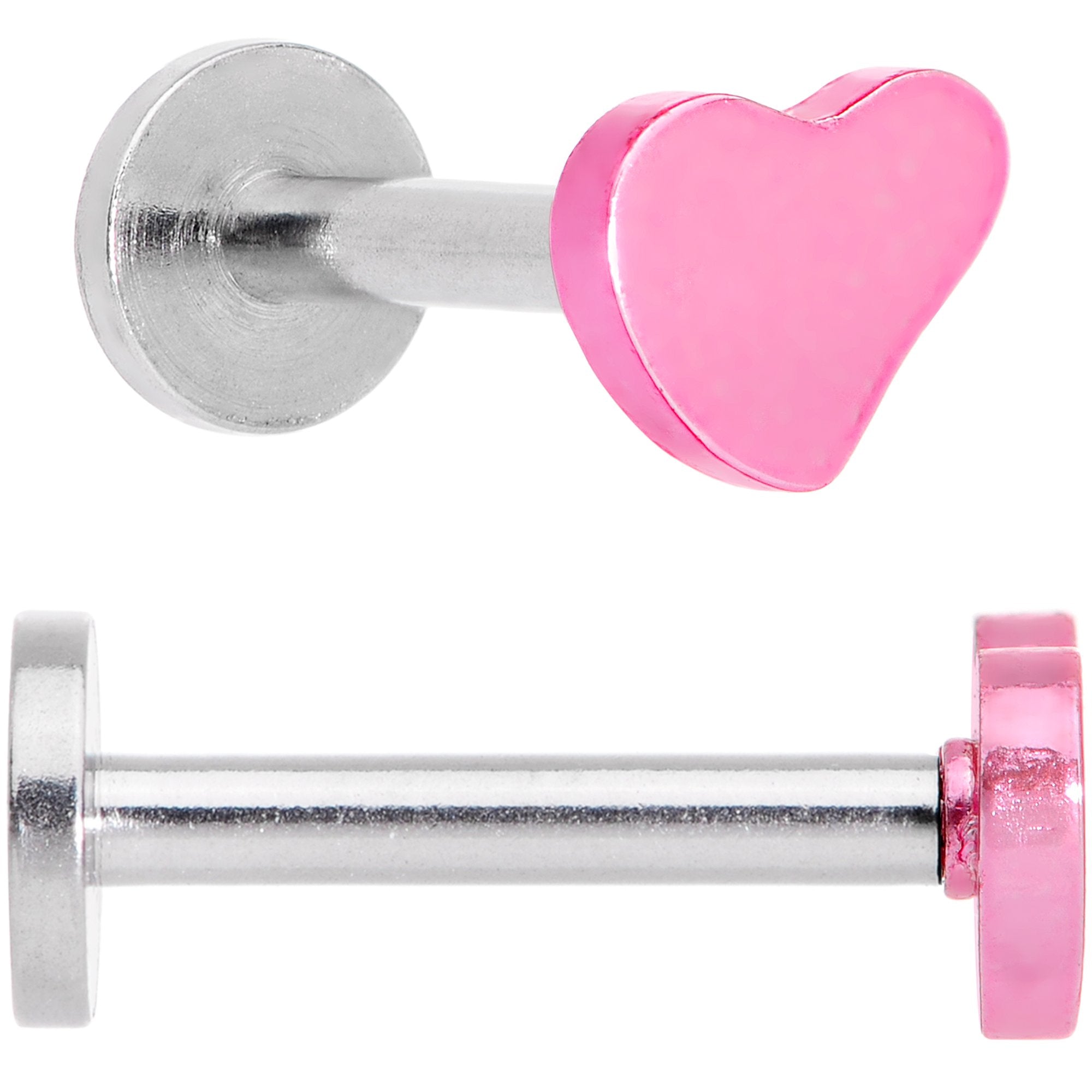 16G 5/16 Multicolor Internally Threaded Heart Labret Set of 4