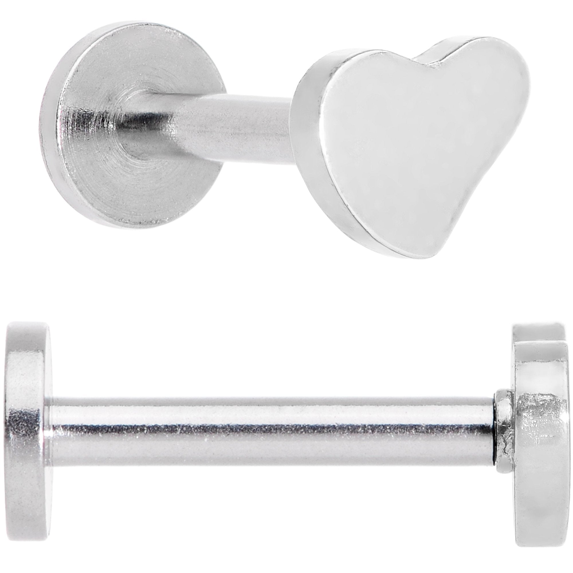 16G 5/16 Multicolor Internally Threaded Heart Labret Set of 4