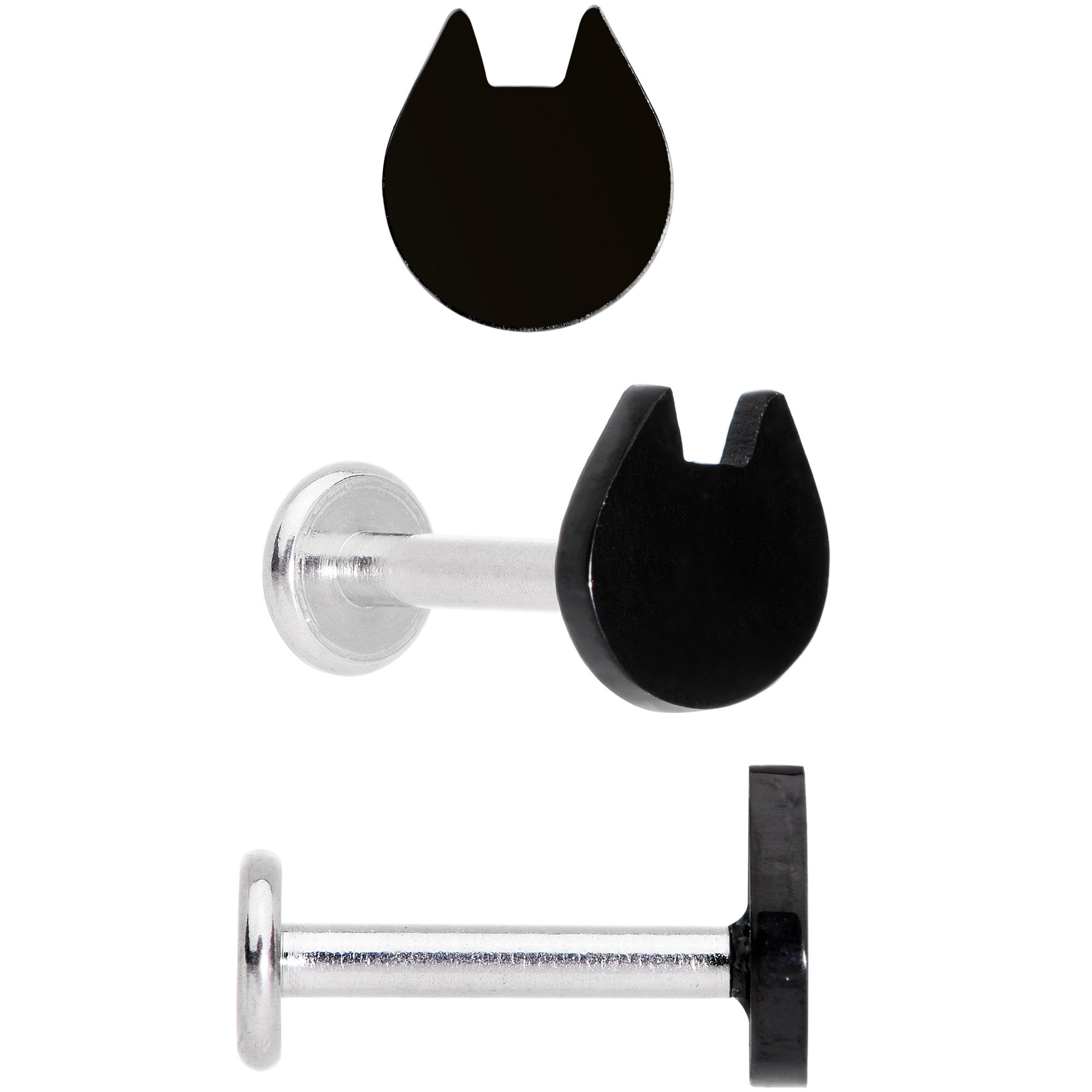 16G 5/16 Multicolor Internally Threaded Cat Labret Set of 4