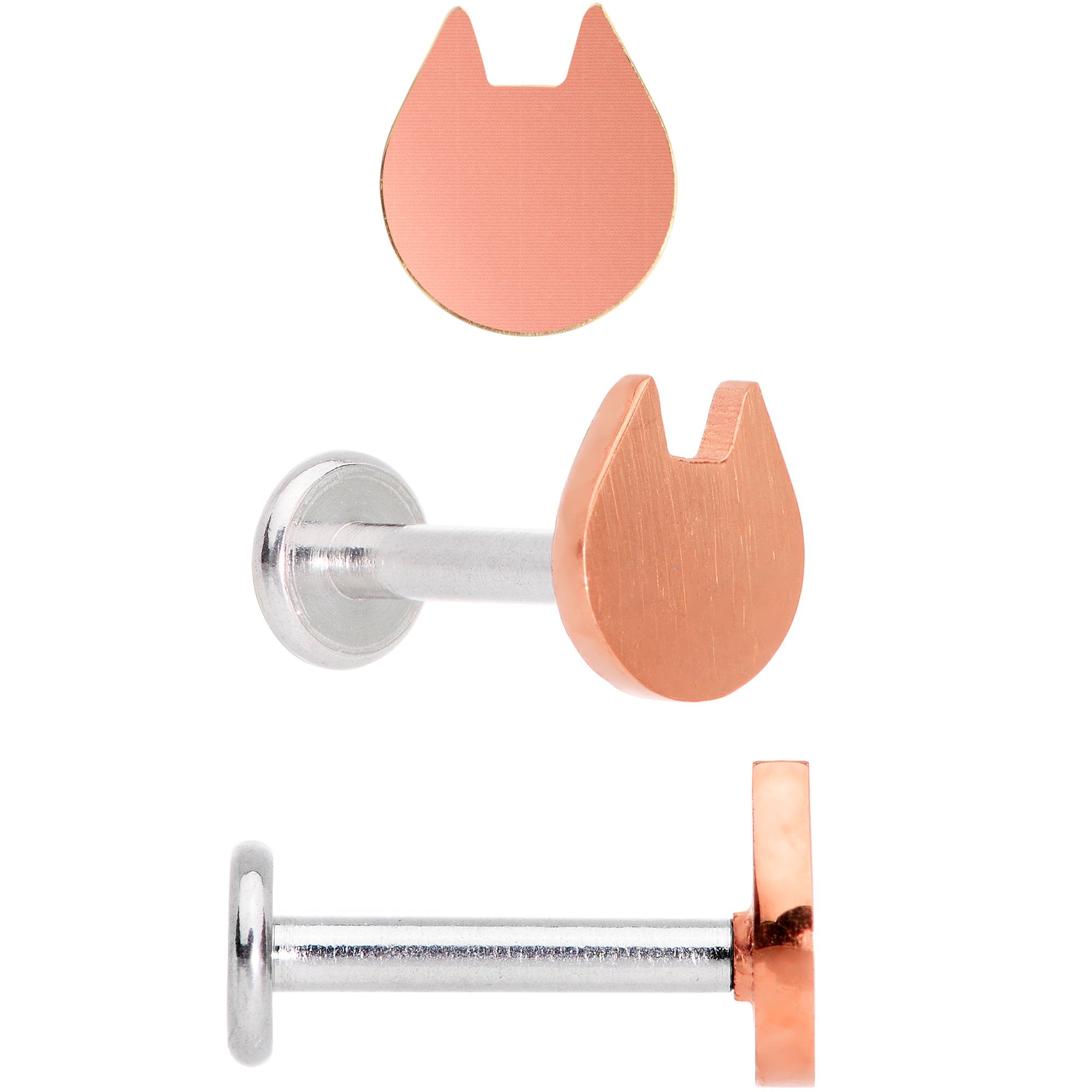 16G 5/16 Multicolor Internally Threaded Cat Labret Set of 4