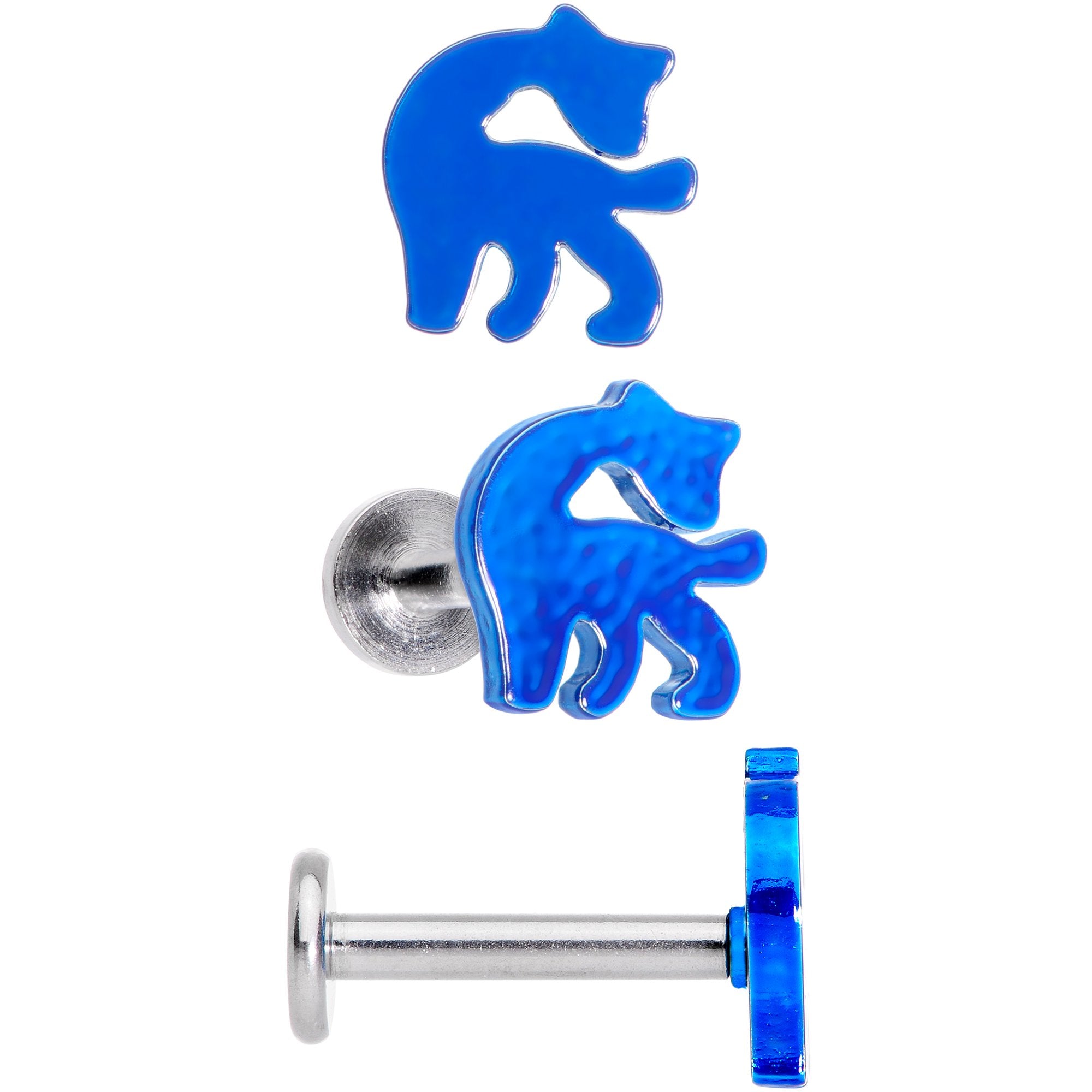 16G 5/16 Multicolor Internally Threaded Giraffe Labret Set of 4