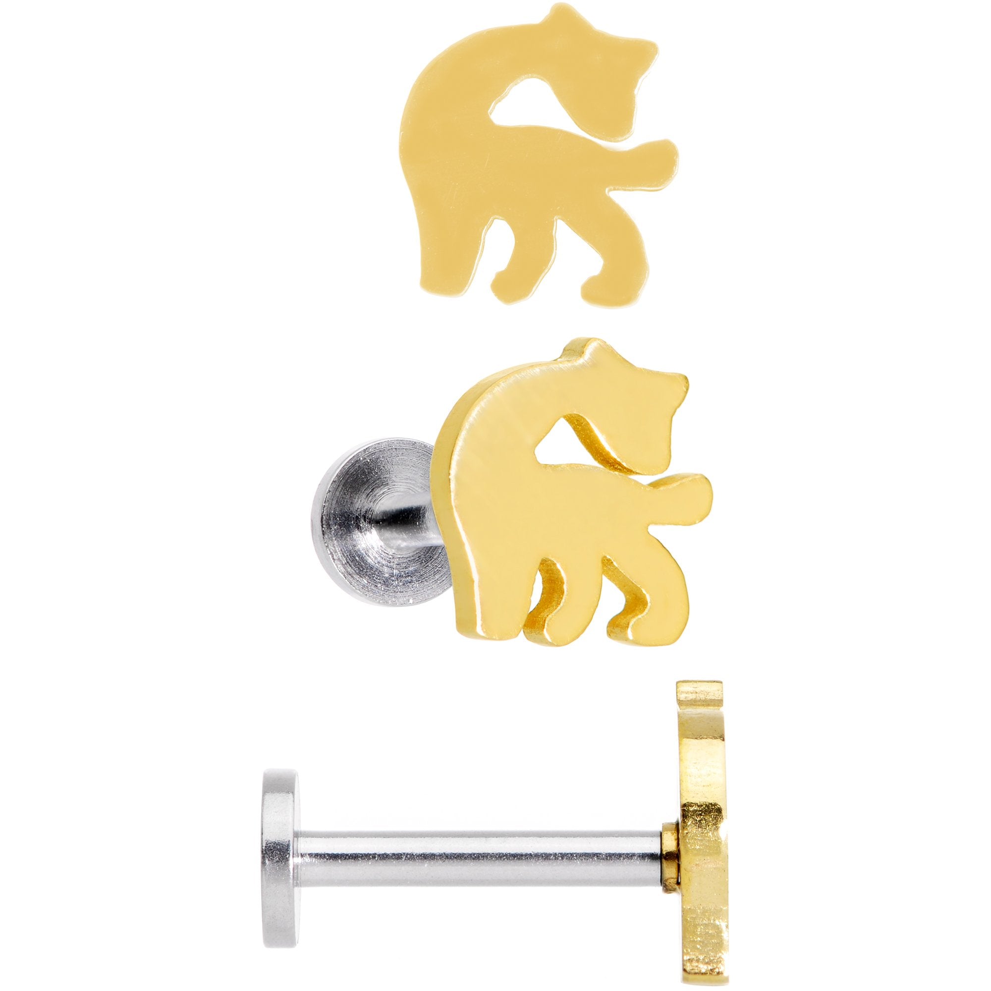 16G 5/16 Multicolor Internally Threaded Giraffe Labret Set of 4