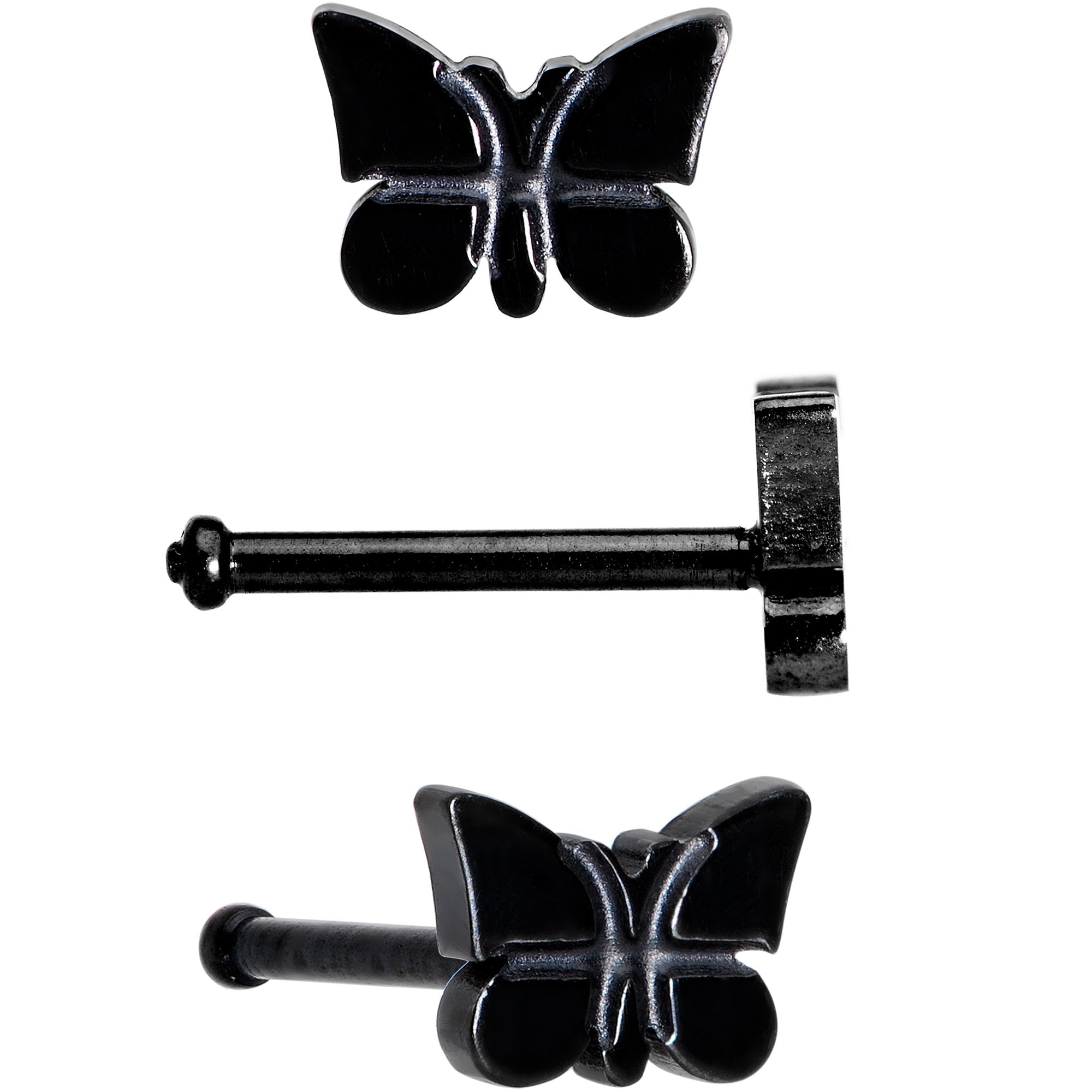 20G 1/4 Multicolor Butterfly Nose Bone Set of 4