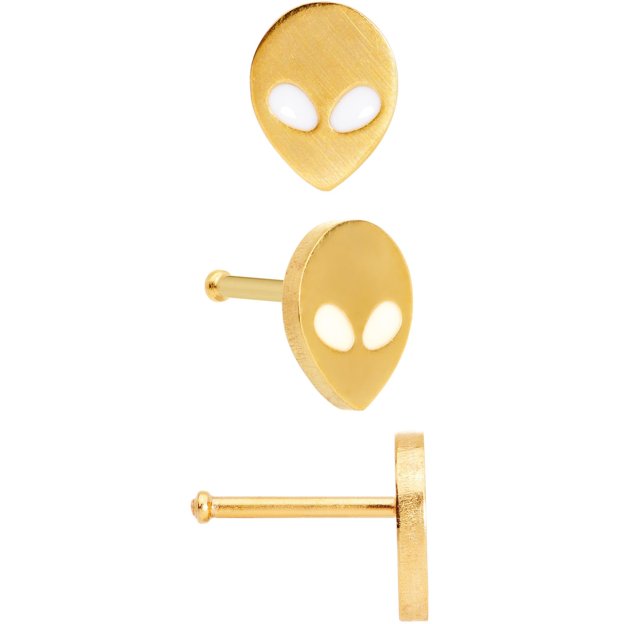 20G 1/4 Multicolor Aliens Nose Bone Set of 4