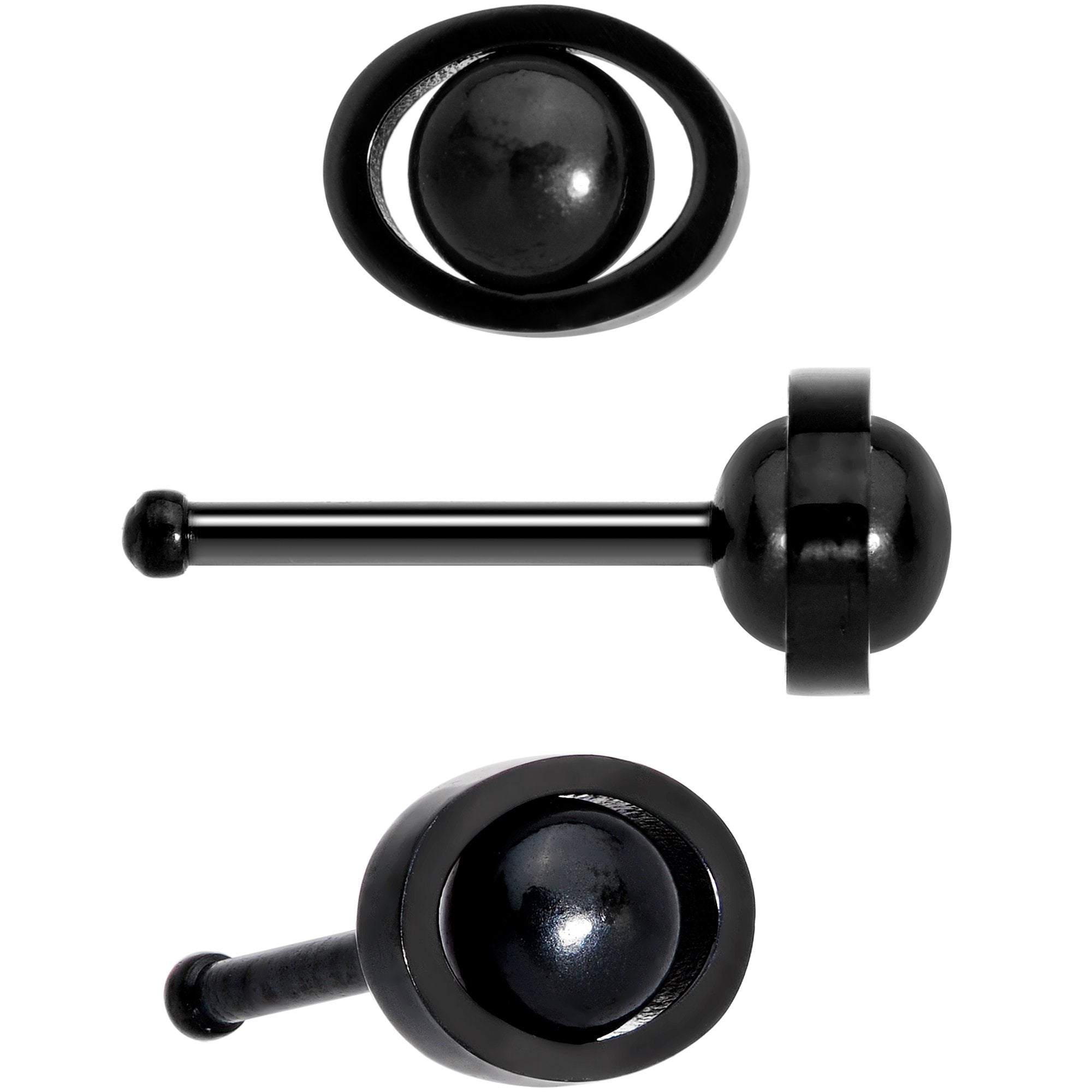 20G 1/4 5mm Multicolor Eyes Nose Bone Set of 4