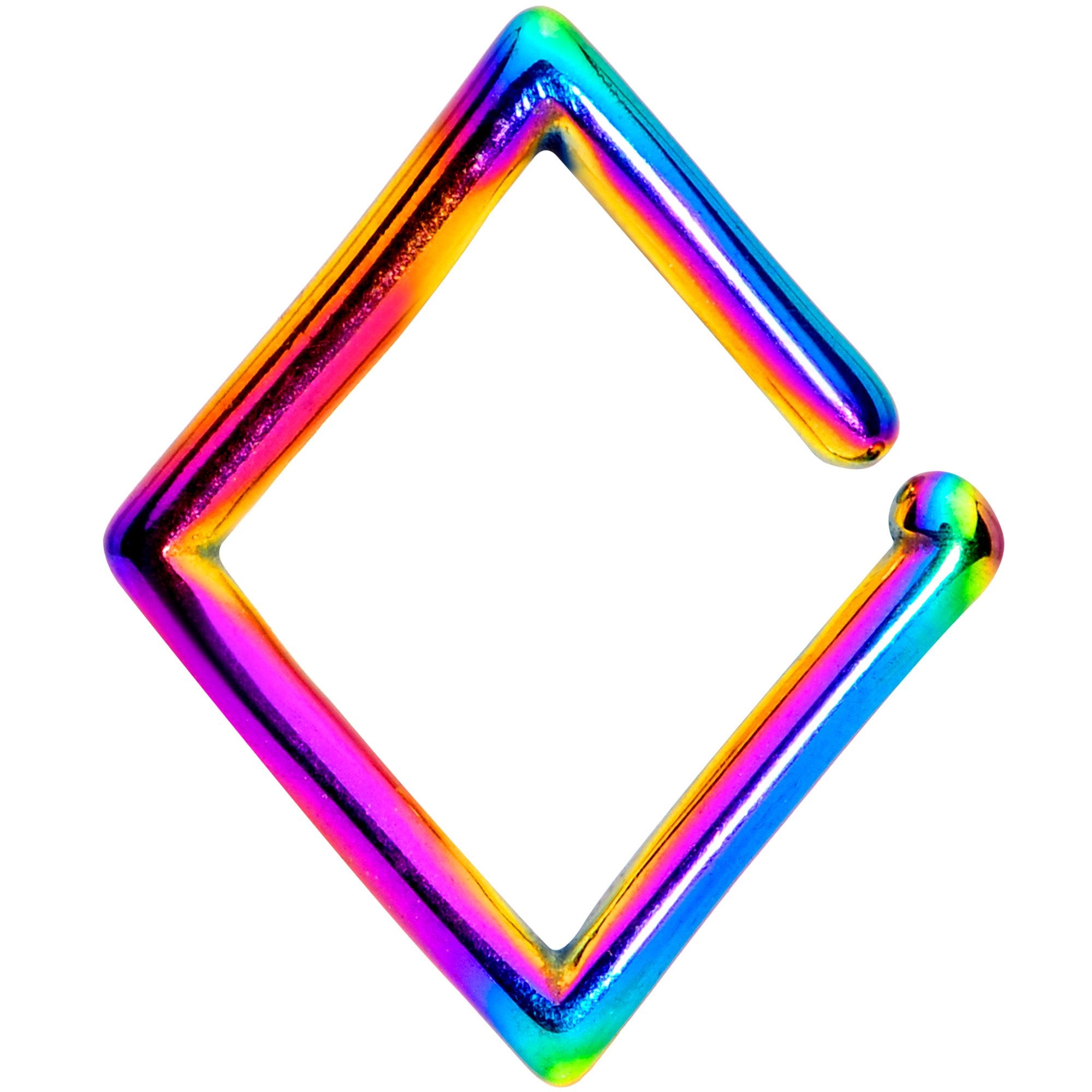16 Gauge Rainbow Rhombus Closure Ring