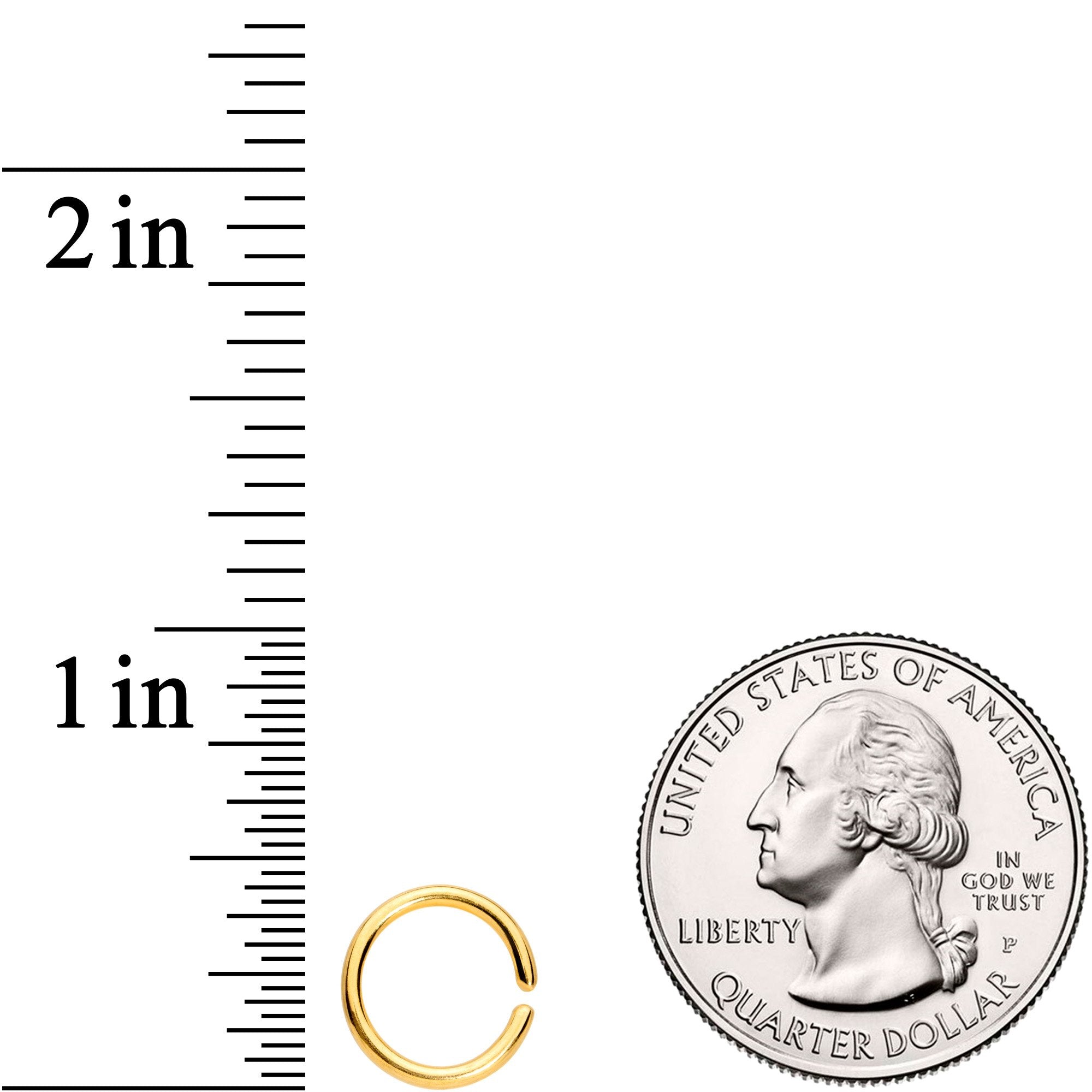 16 Gauge 5/16 Gold Tone Titanium IP Circular Ring