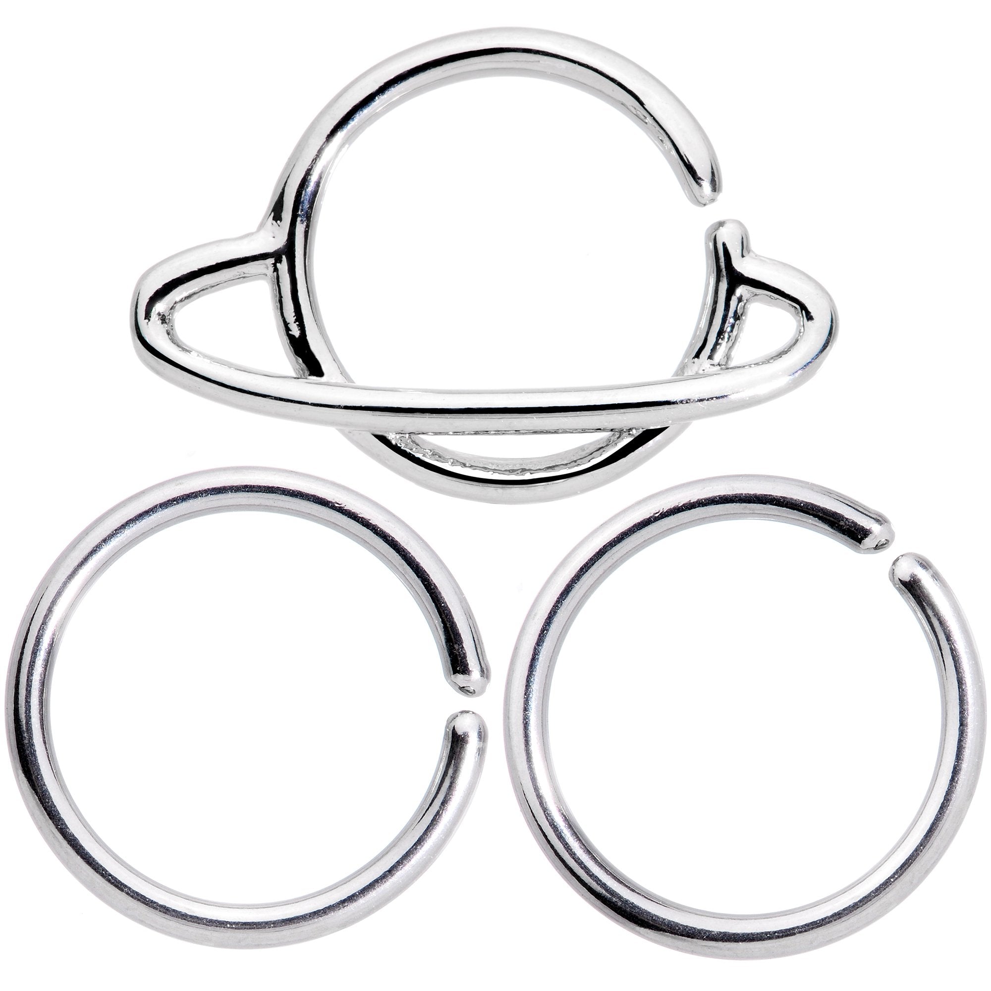 16G 3/8 Saturn and Friends Seamless Circular Ring Set of 3