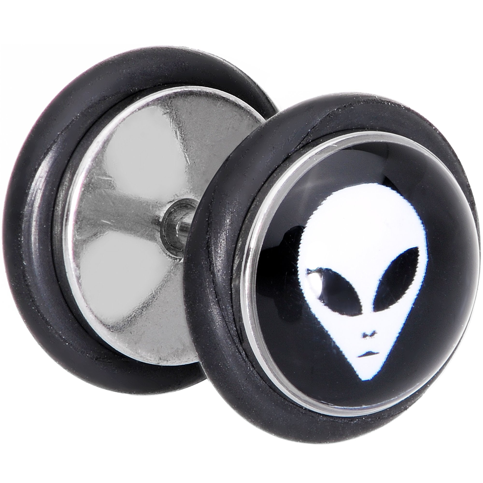 Black White Outer Space Alien Cheater Plug