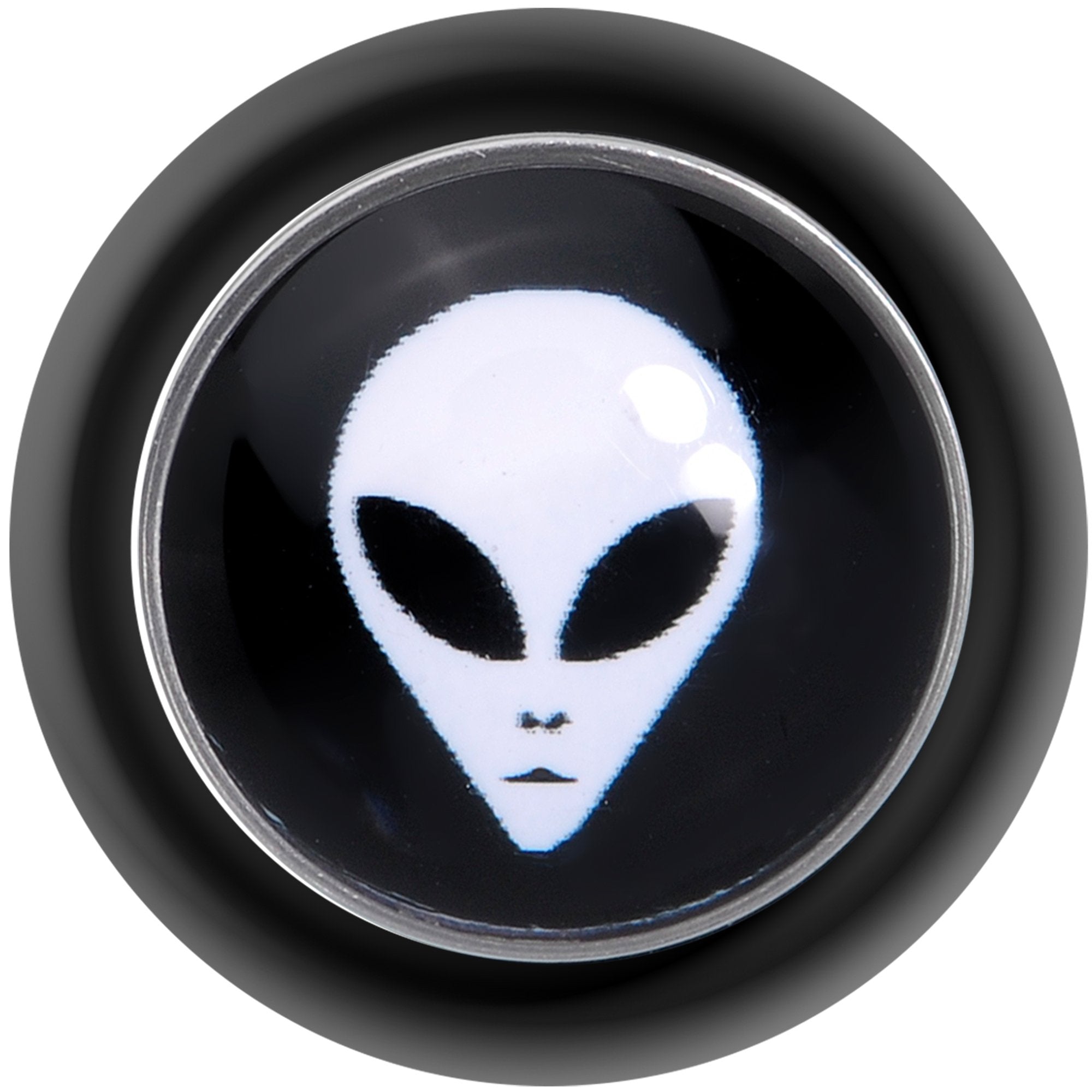 Black White Outer Space Alien Cheater Plug