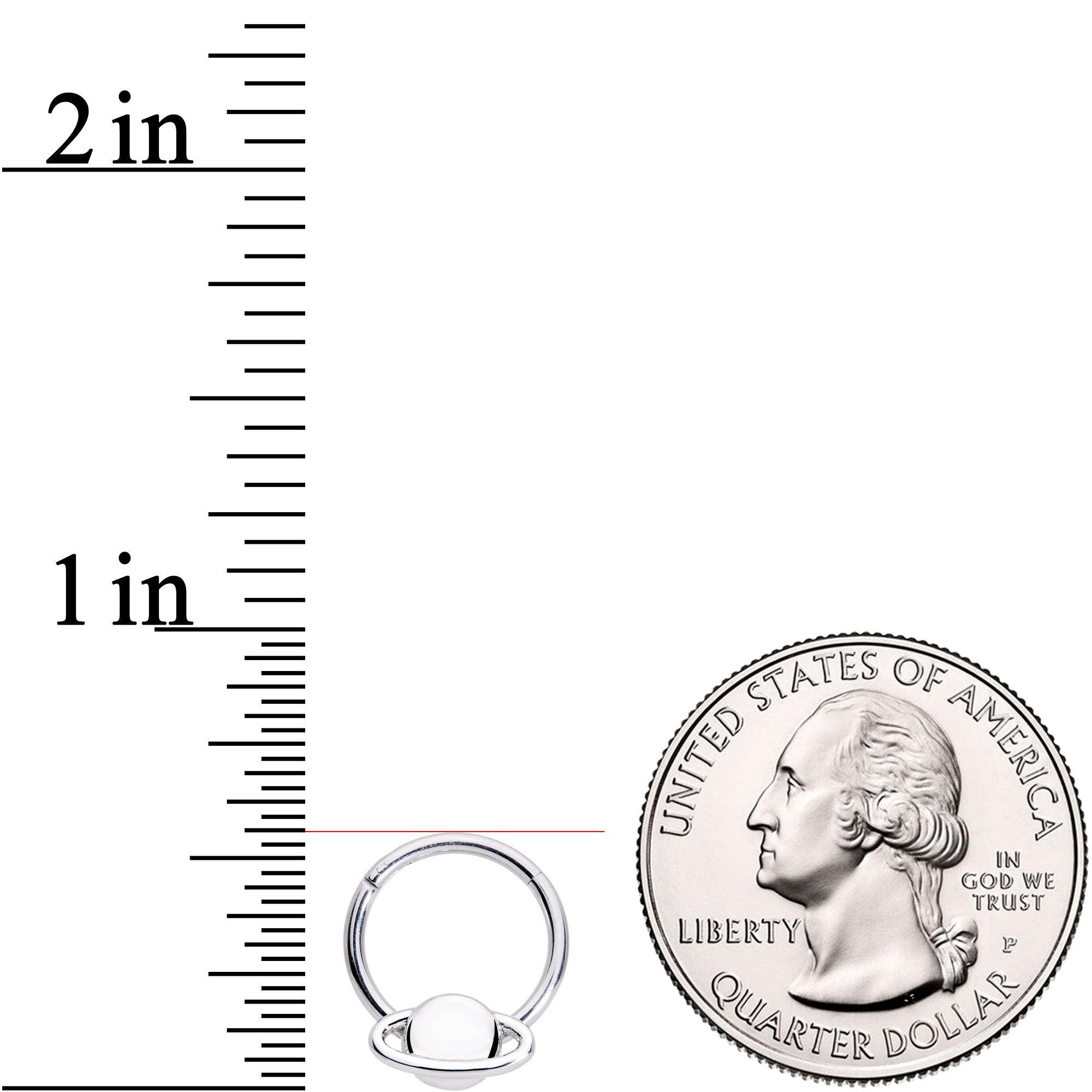 16G 3/8 Outer Space Planet Saturn Hinged Segment Ring