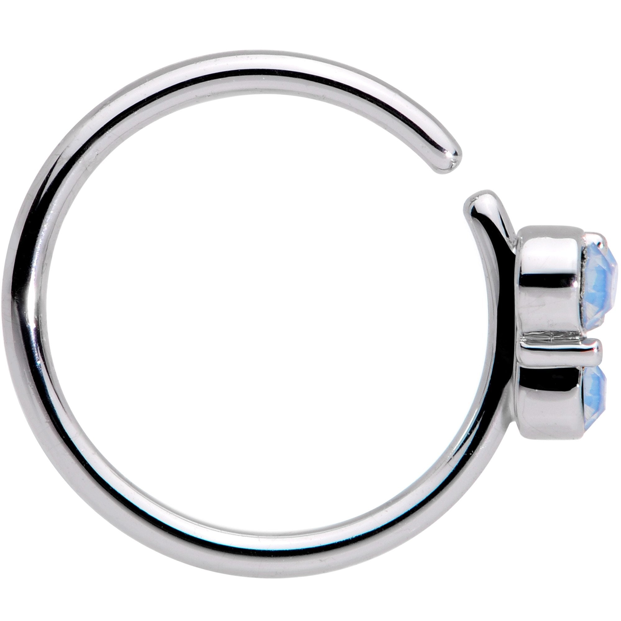 20G 5/16 Light Blue Faux Opal Triad Seamless Circular Ring