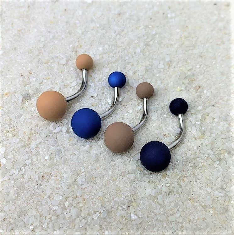 Subtle Simple Matte Belly Ring Set of 4