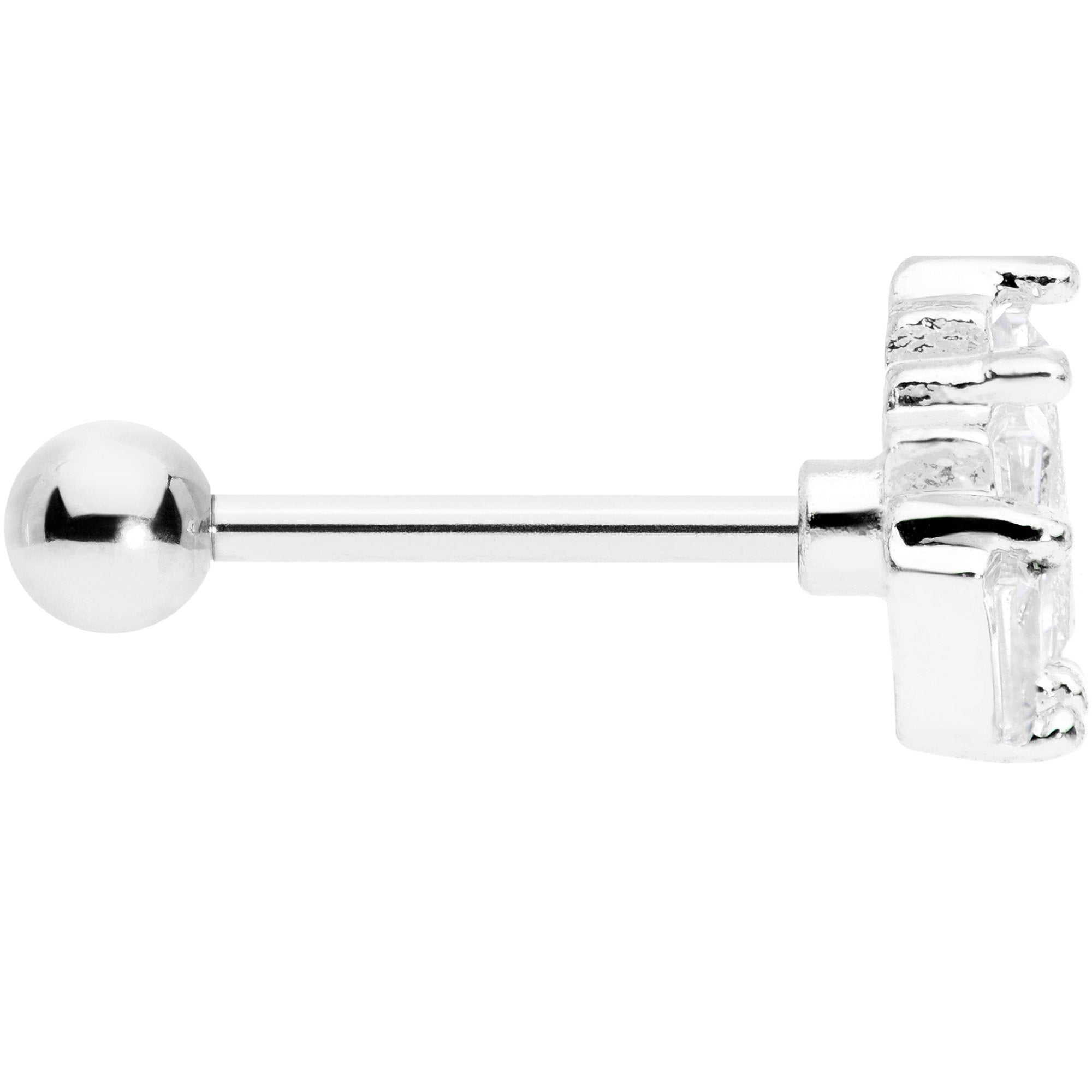 18G 5/16 Clear CZ Crown Cartilage Tragus Earring