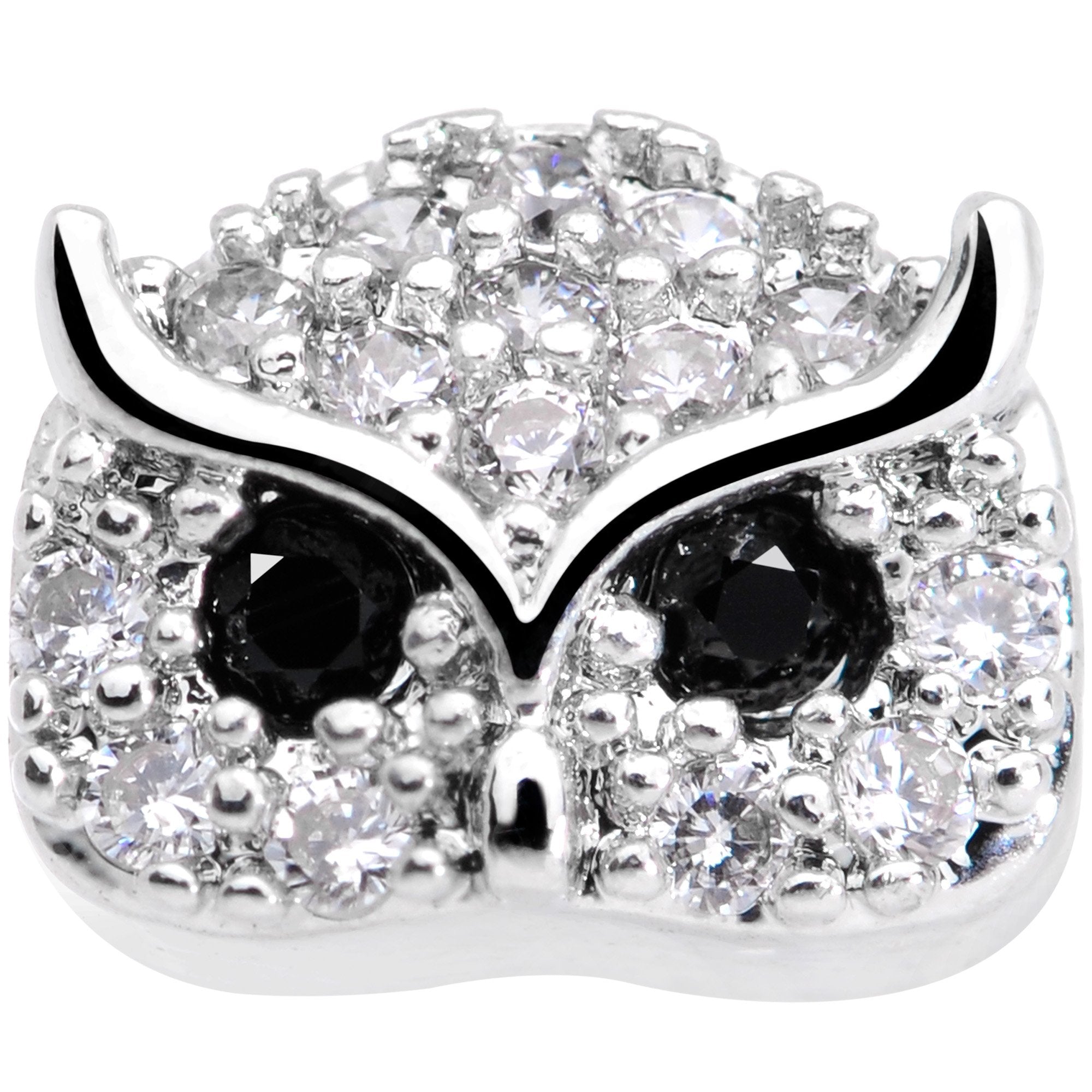 18G 5/16 Clear CZ Gem Wise Owl Cartilage Tragus Earring