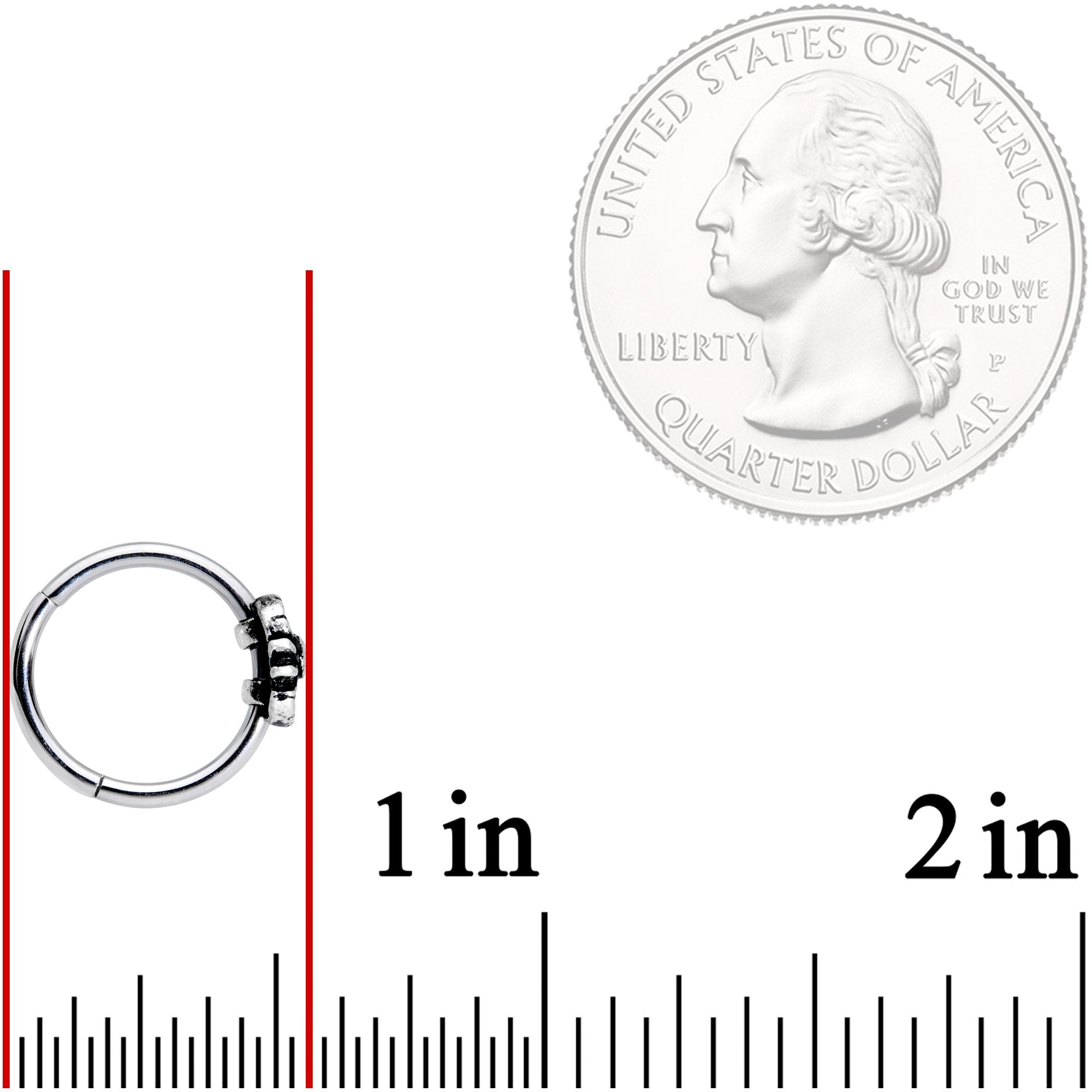 16G 3/8 Moon Cradling Sun Hinged Segment Ring