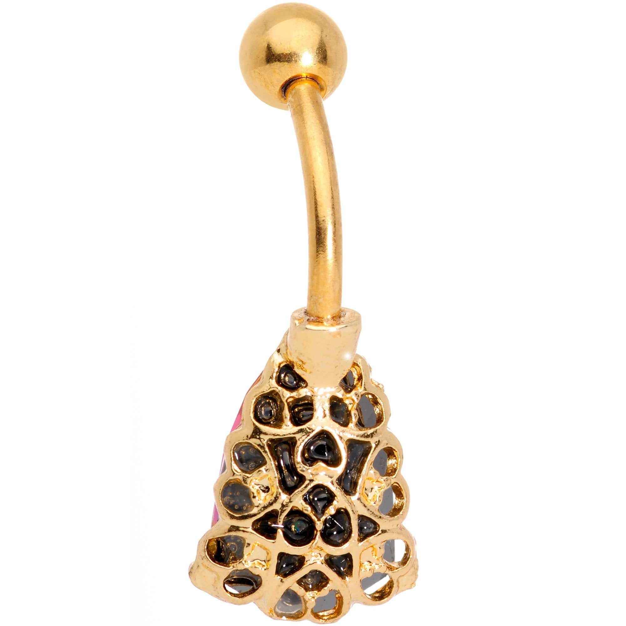 Purple Aurora Gem Gold Tone Capture the Sunset Belly Ring