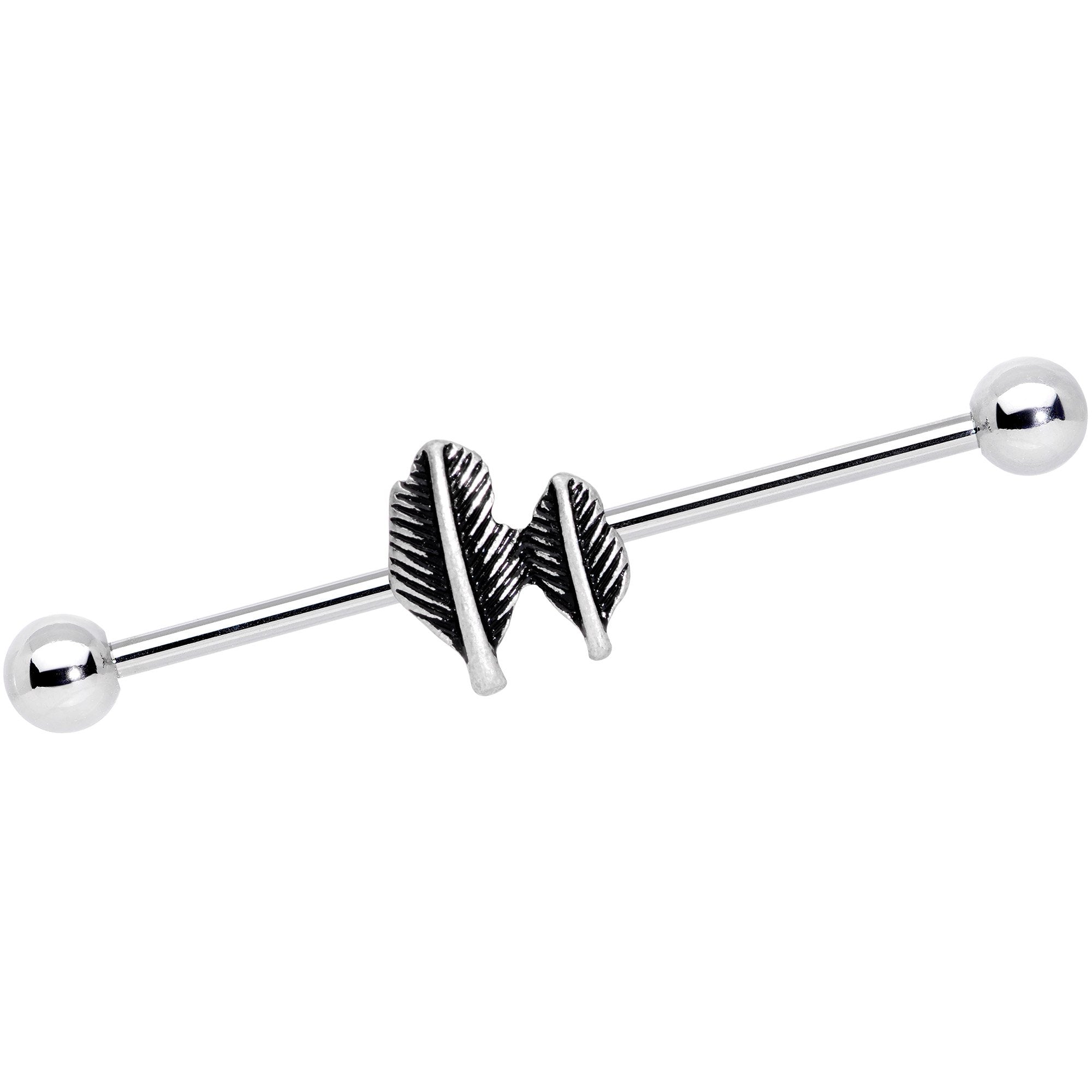14G Southwest Feathers Industrial Barbell 38mm