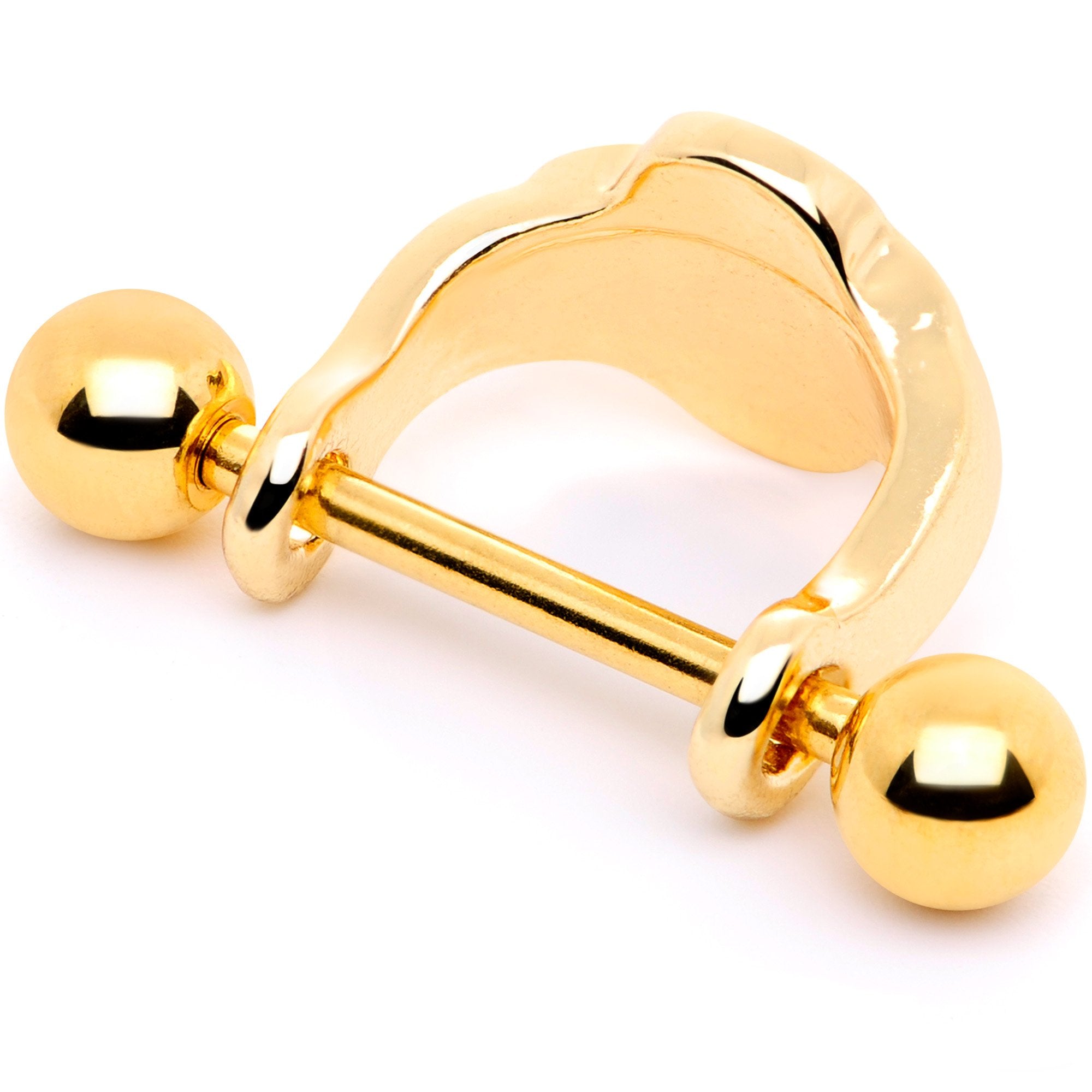 16G 1/2 Faux Turquoise Gold Tone Flower Cartilage Cuff