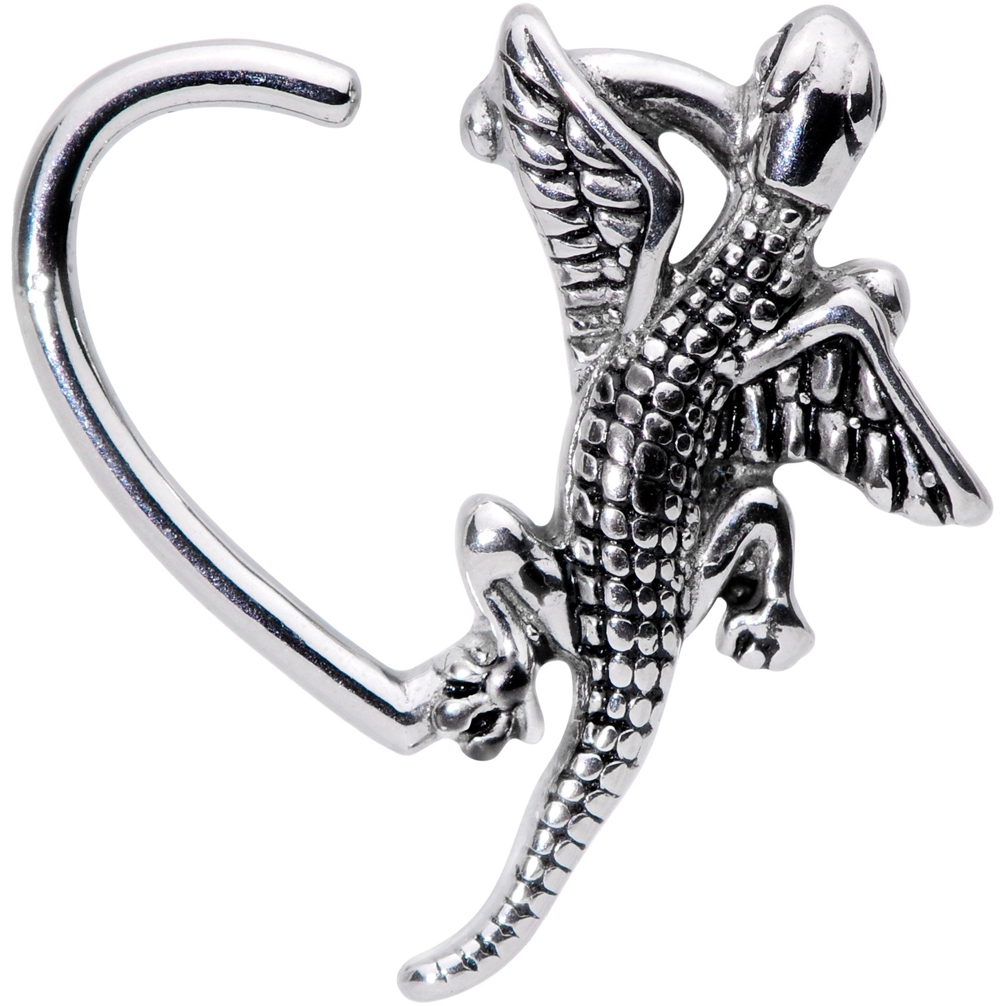 16G 3/8 Climbing Dragon Left Heart Closure Ring