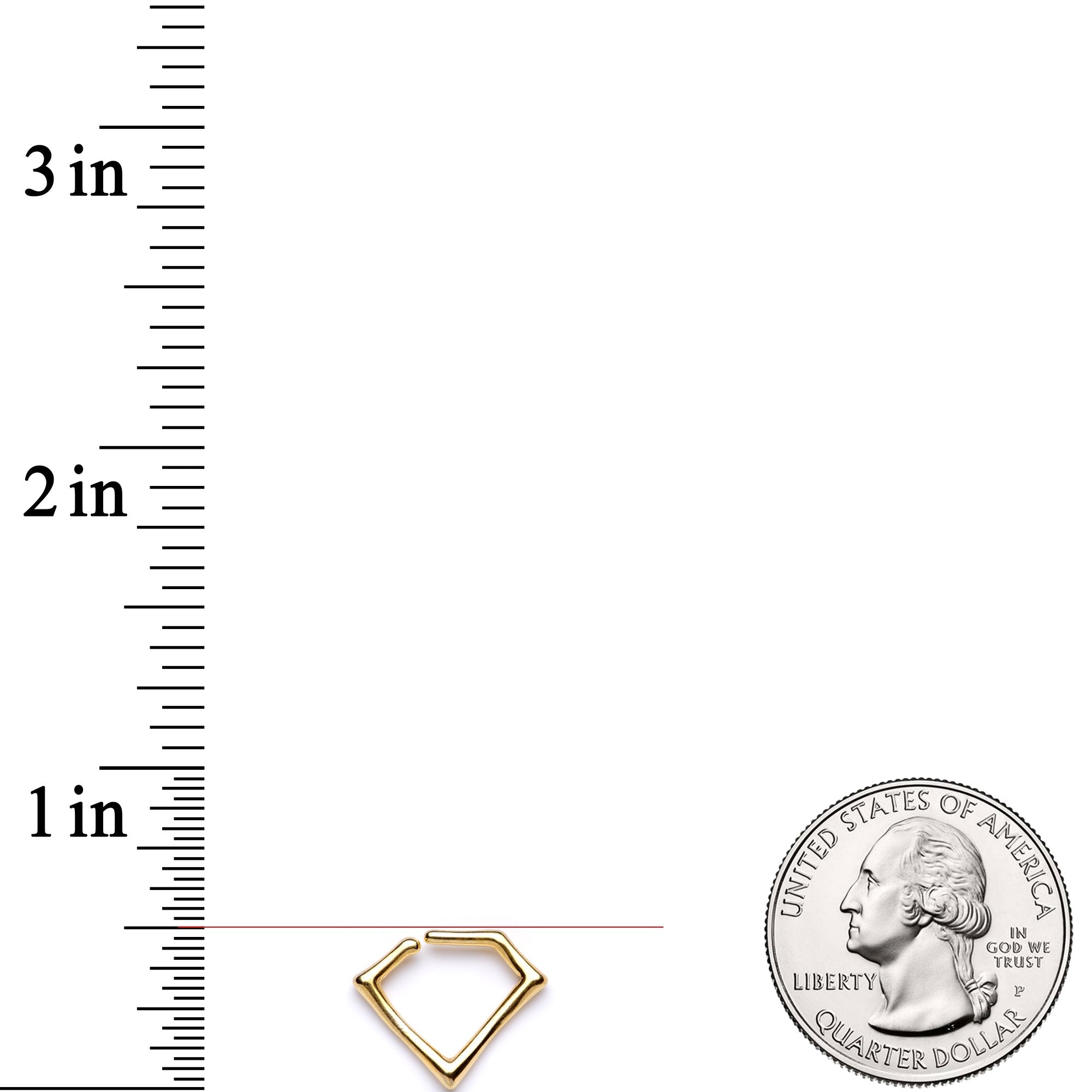 16G 5/16 Gold Tone Geometric Rhombus Closure Ring