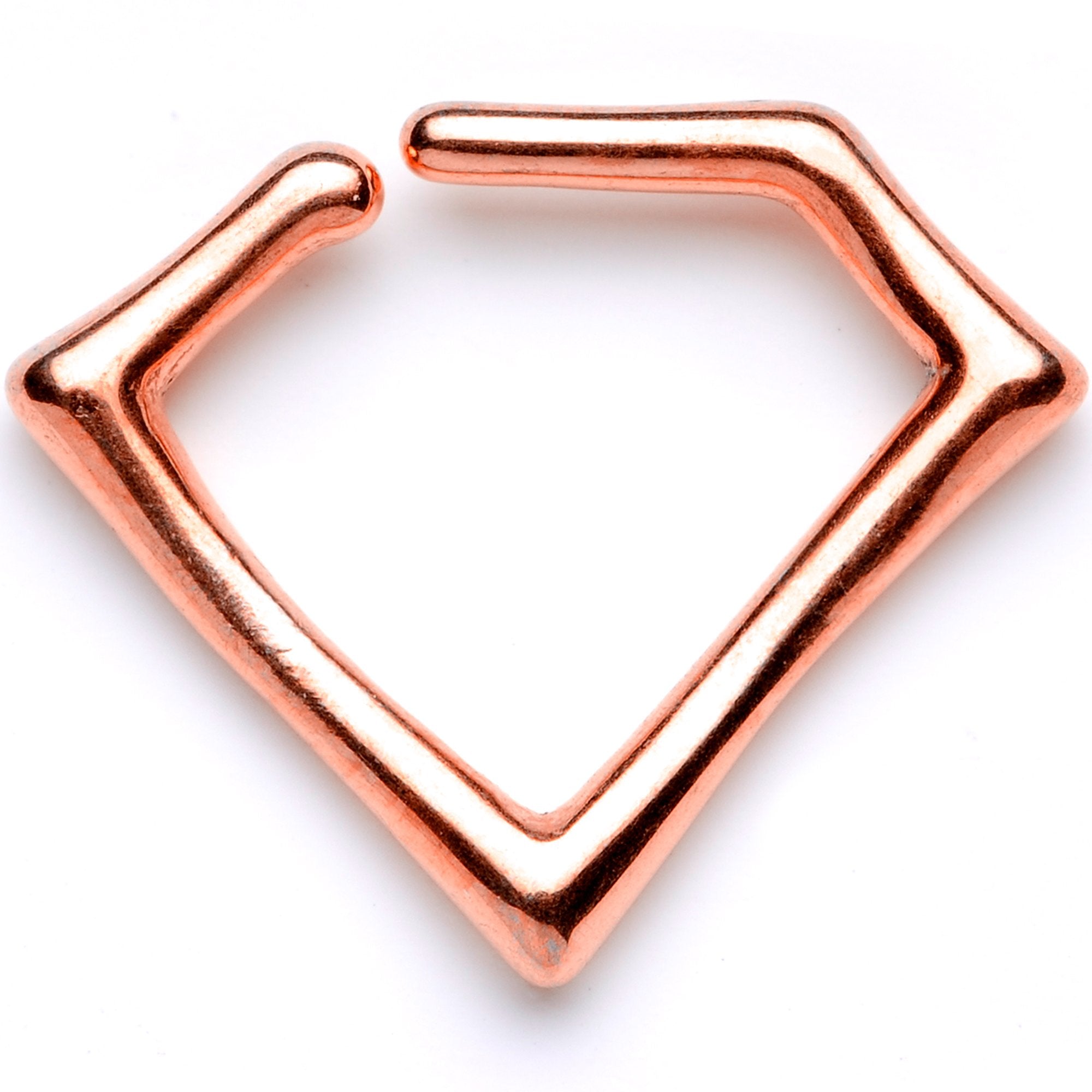 16G 5/16 Rose Gold Tone Geometric Rhombus Closure Ring