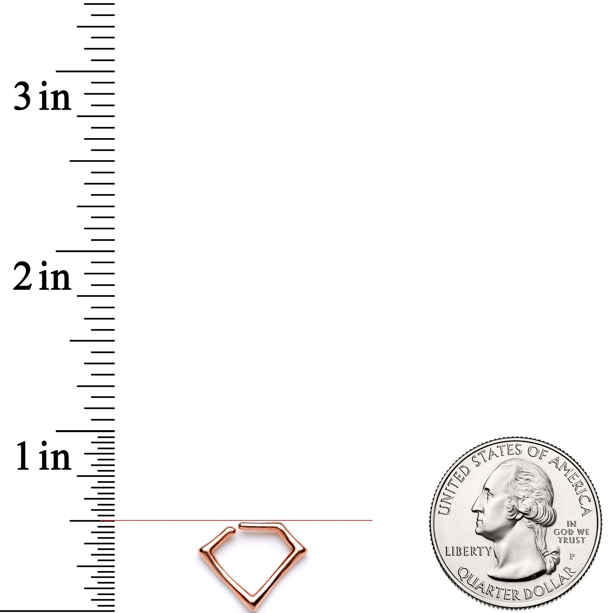 16G 5/16 Rose Gold Tone Geometric Rhombus Closure Ring