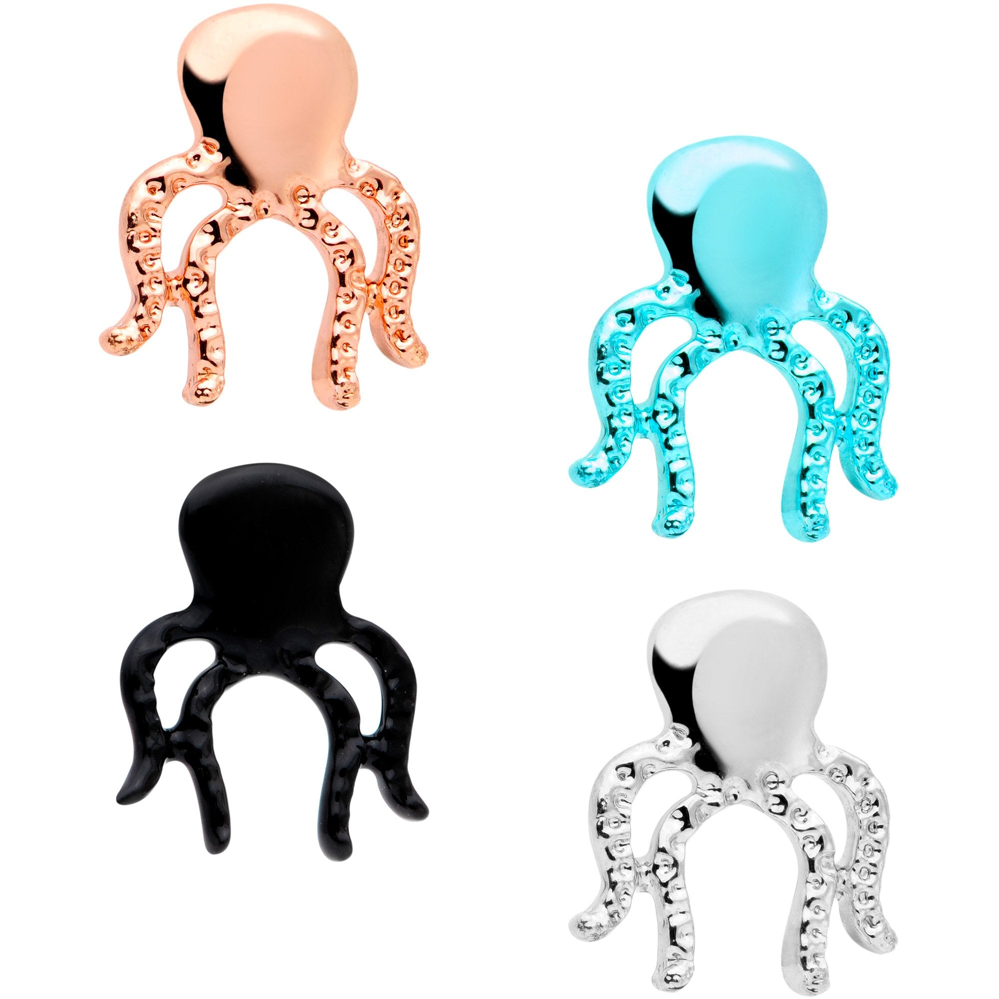 16G 5/16 Multicolor Internally Threaded Octopus Labret Set of 4