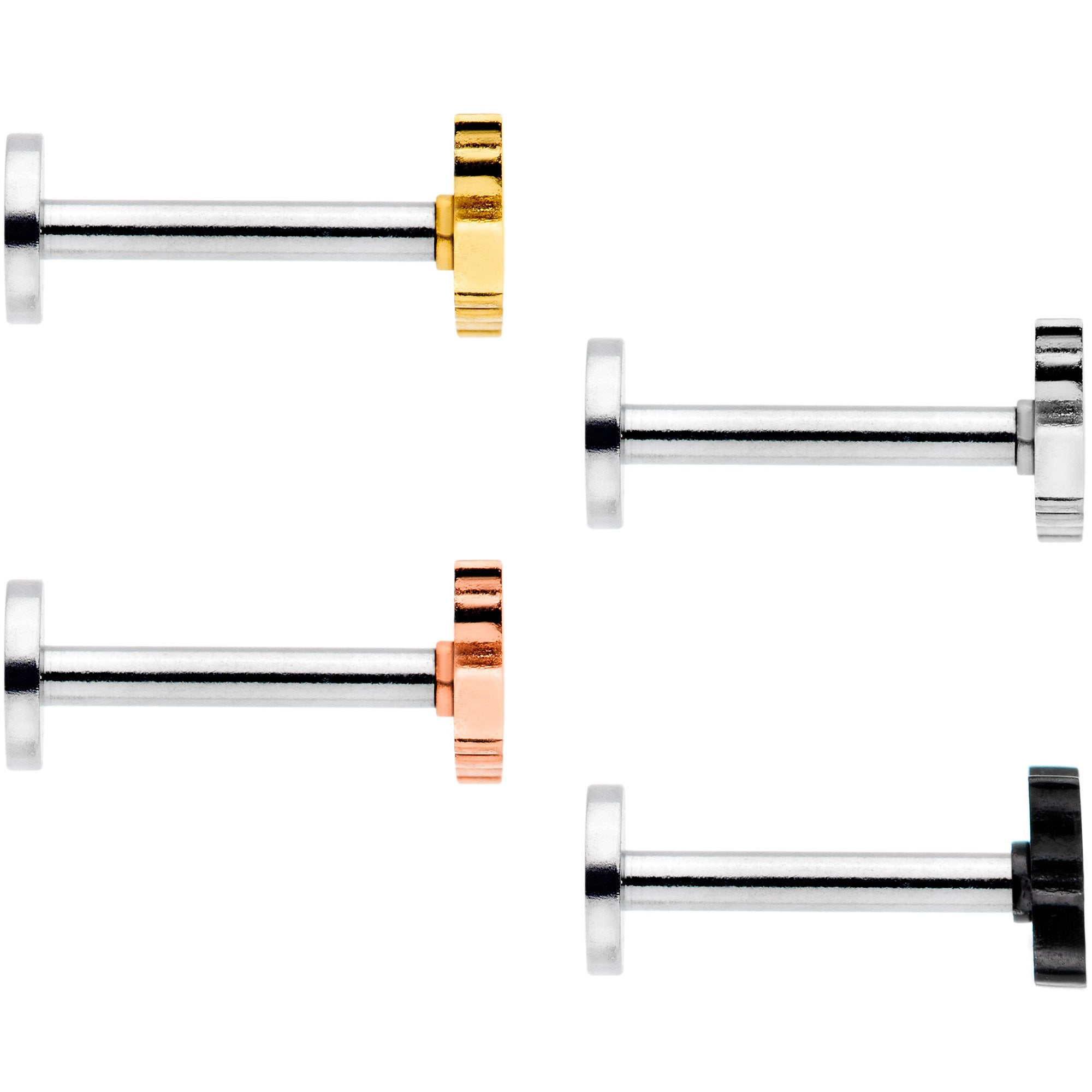 16G 5/16 Multicolor Internally Threaded Kitty Cat Labret Set of 4