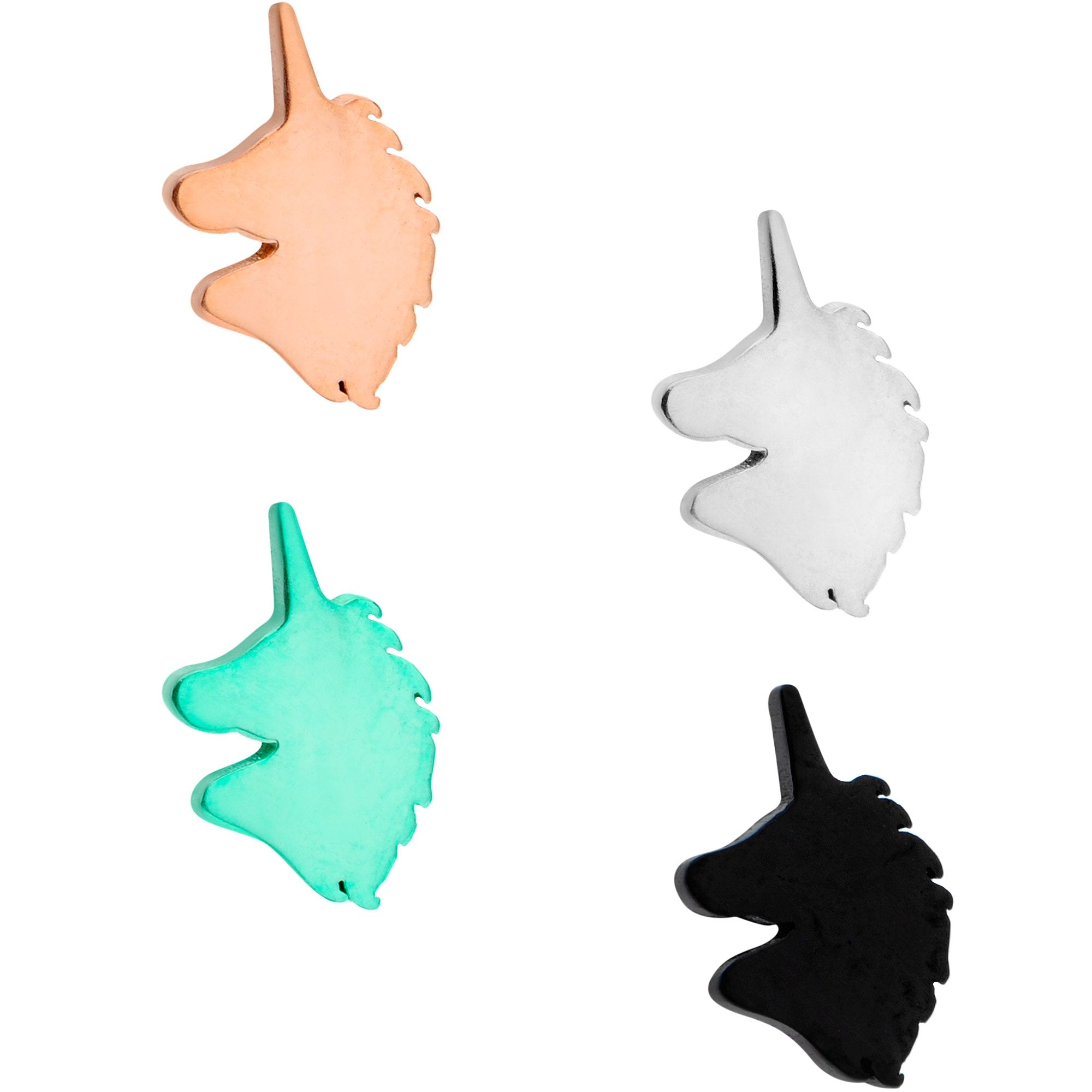 16G 5/16 Multicolor Unicorn Internally Threaded Labret Set of 4