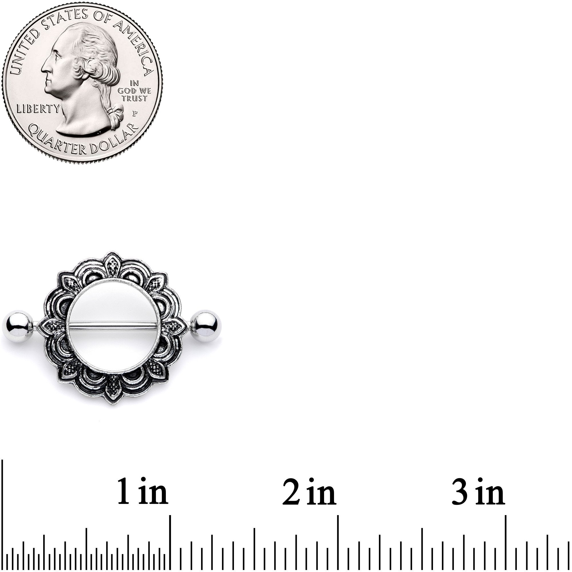 14G 9/16 Art Nouveau Style Nipple Shield Set