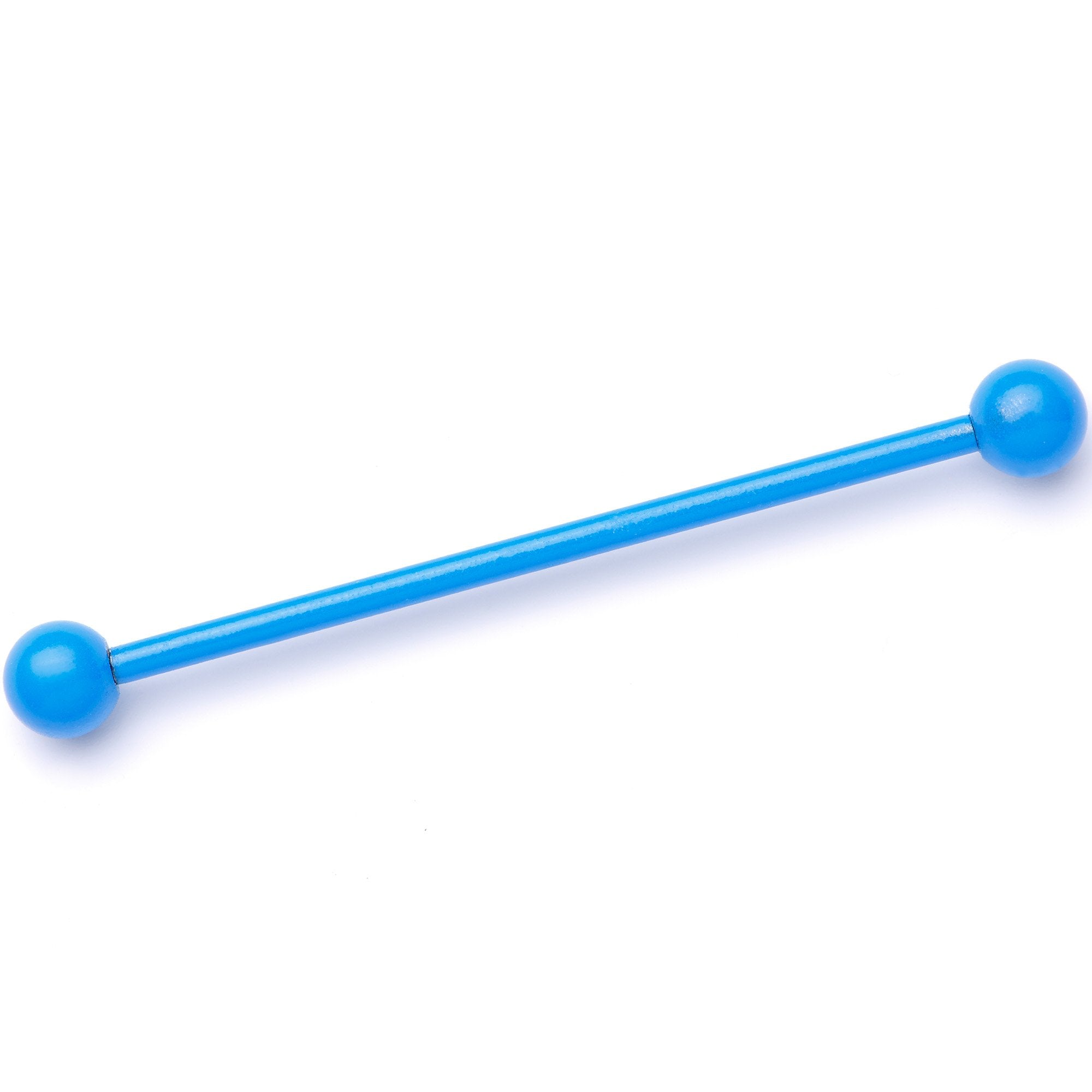 14G Light Blue Coated Glow in the Dark Industrial Barbell 38mm