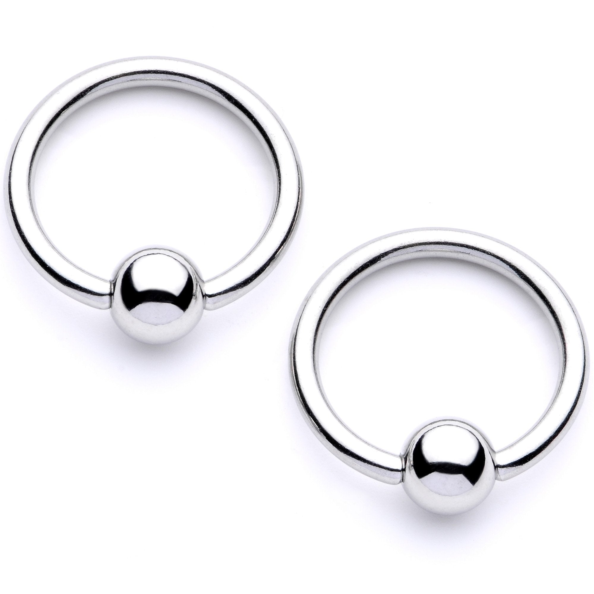 14G 9/16 1/2 White Faux Opal Bunny BCR Barbell Nipple Ring Set