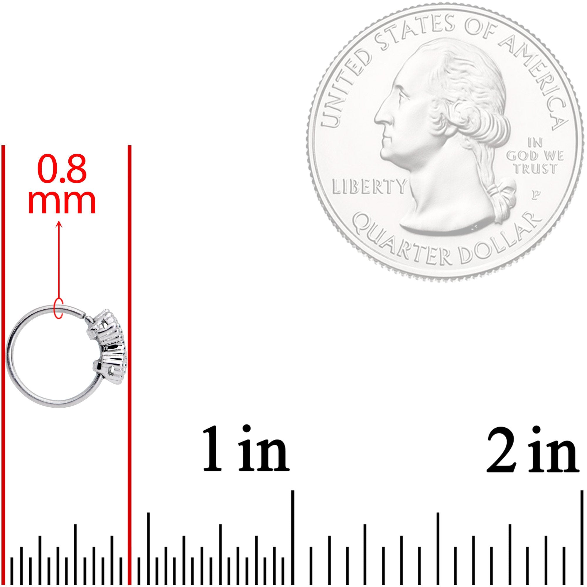 20G 5/16 Clear CZ Gem Infinity Symbol Seamless Circular Ring