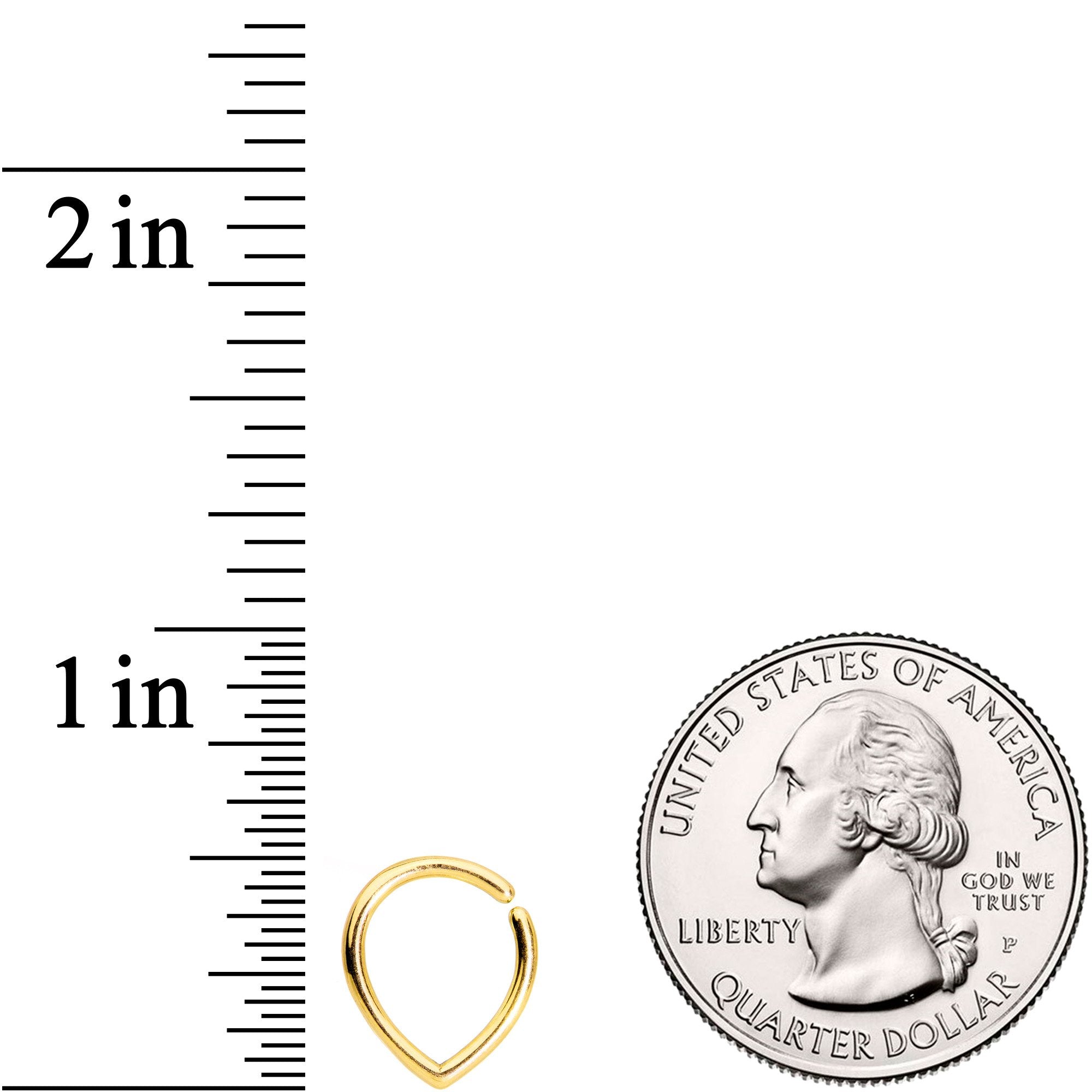 16G Gold Tone Teardrop Closure Ring