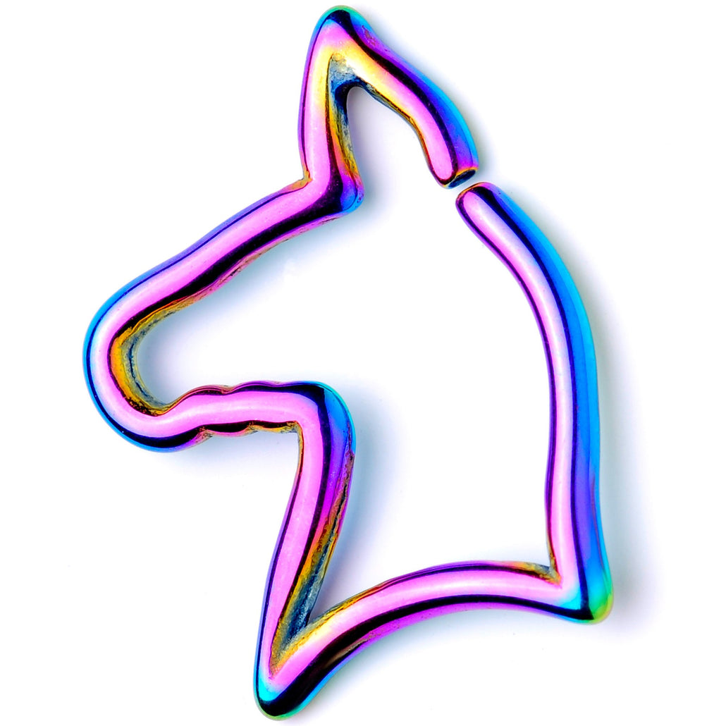 16 Gauge 5/16" Rainbow Darling Doggy Cartilage Closure Ring