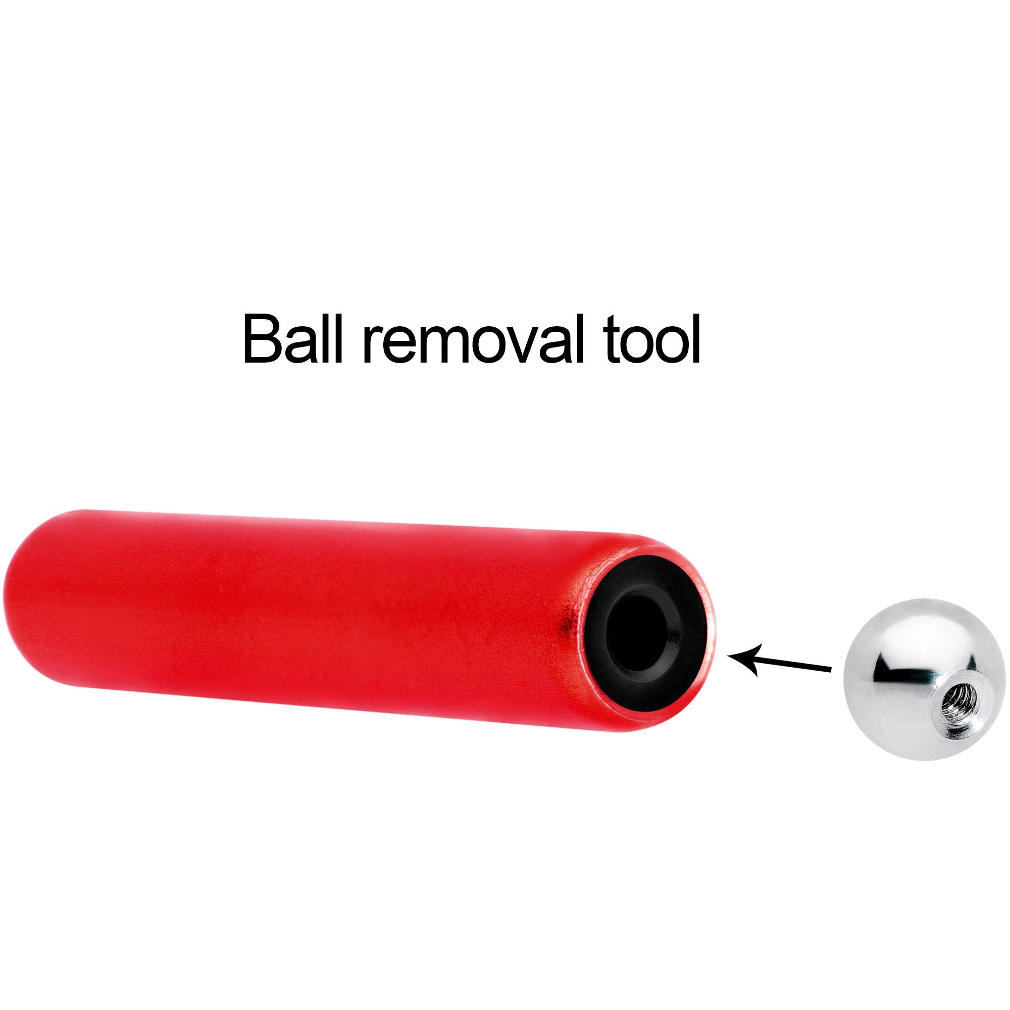 3mm to 4mm Red Aluminum Body Piercing Ball Removal Tool