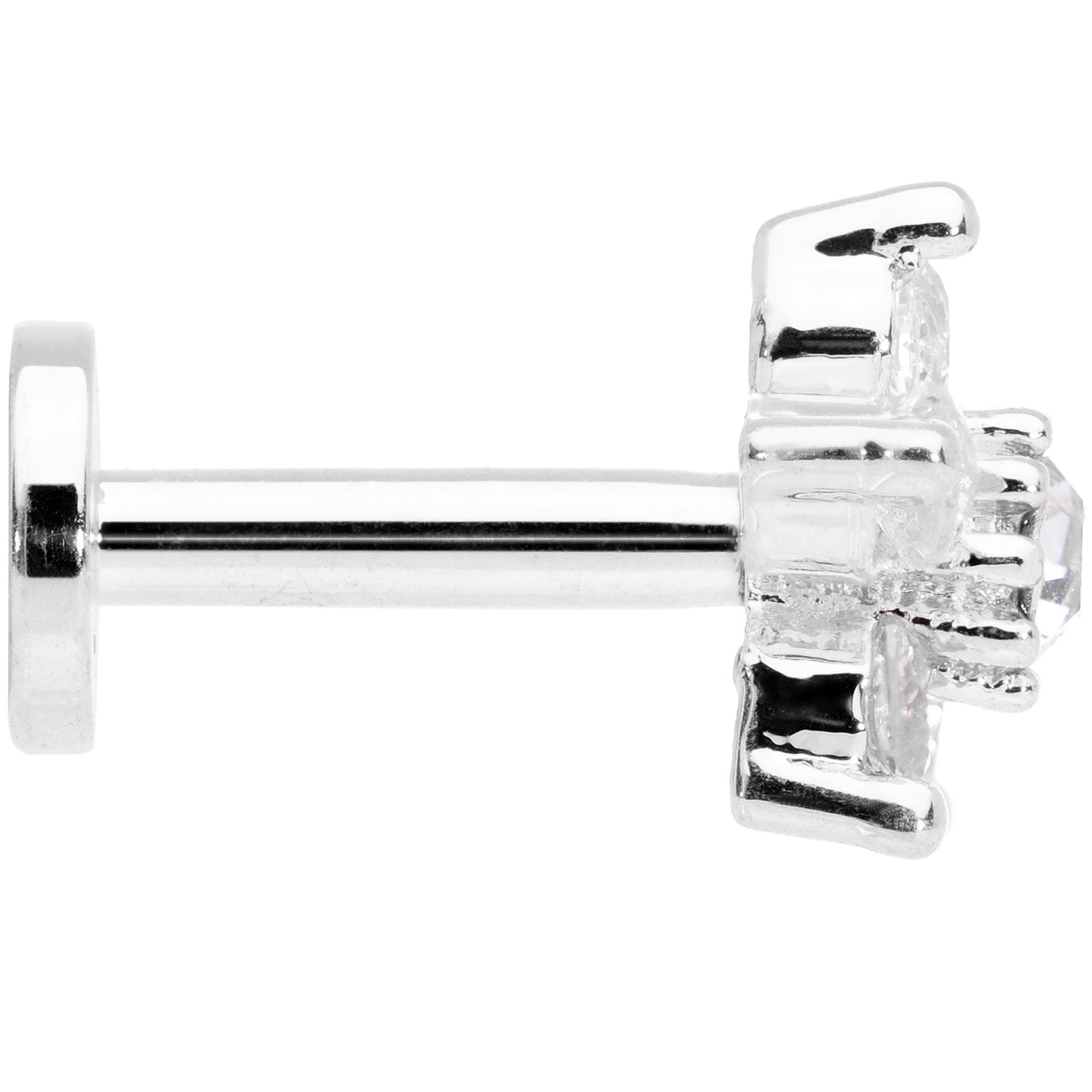 16G 1/4 Clear CZ Star Internally Threaded Labret